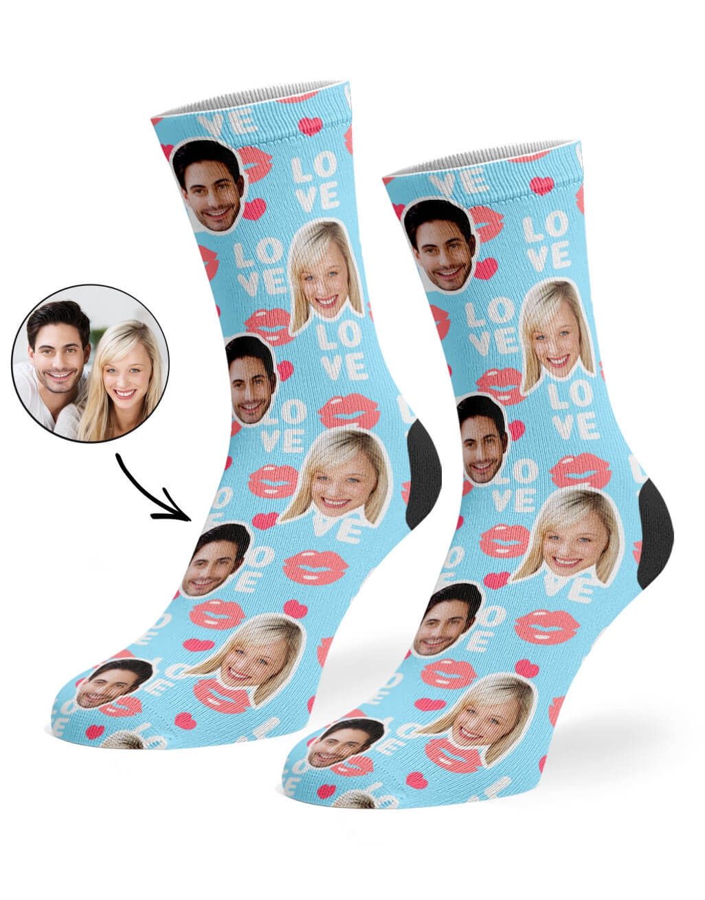 Love Lips Photo Socks