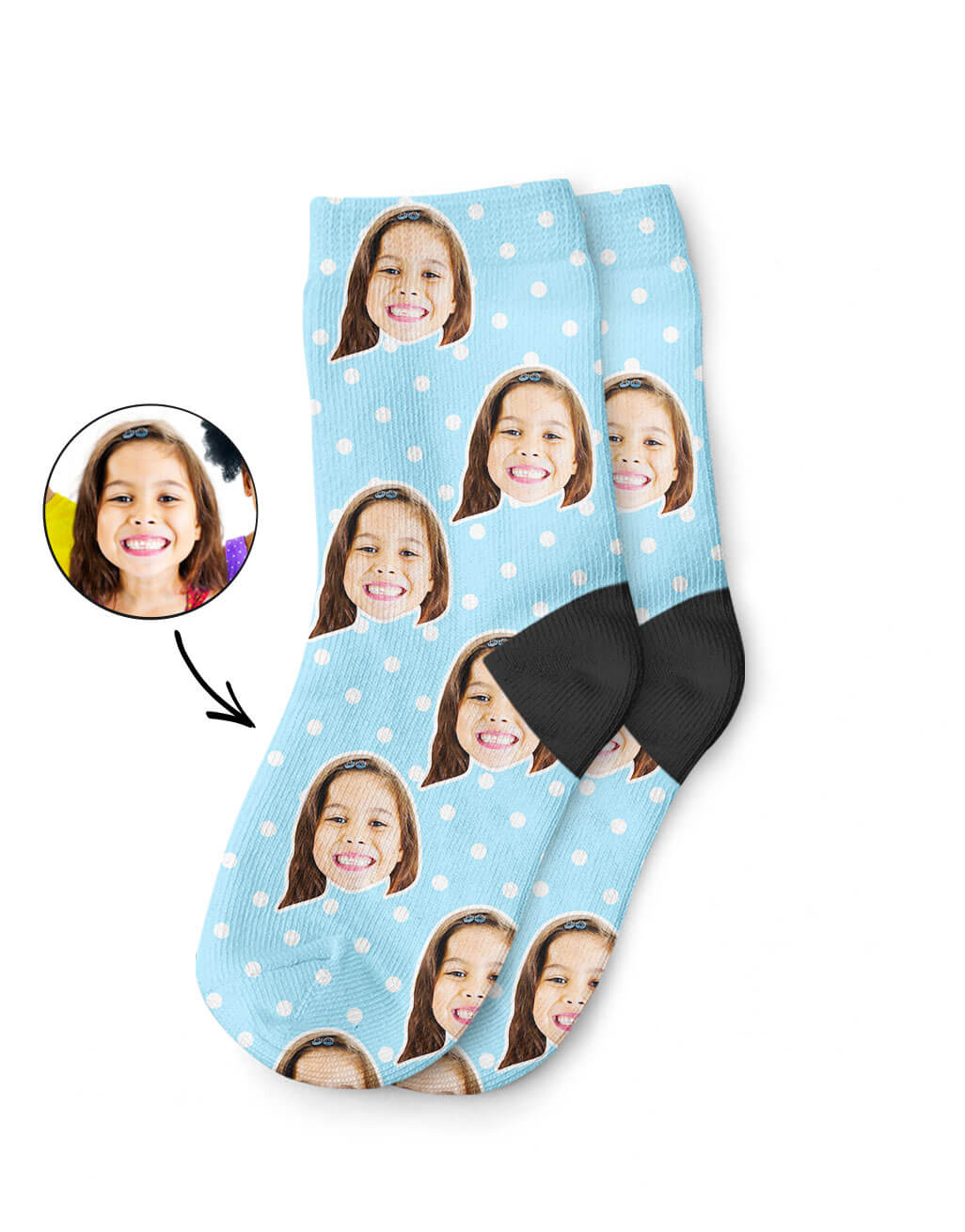 Personalised Spotty Face Kids Socks
