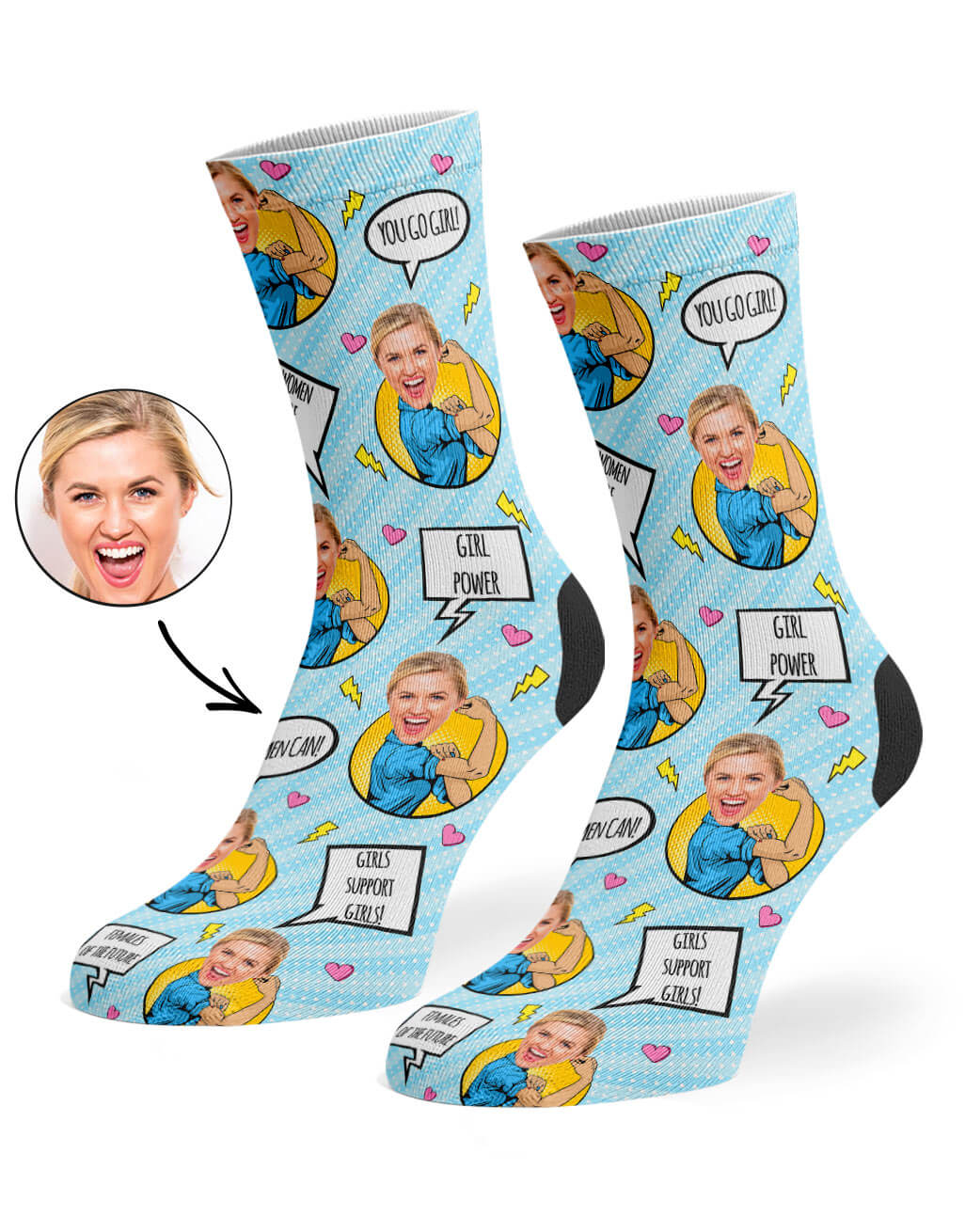 Strong Women Socks With Her Face On