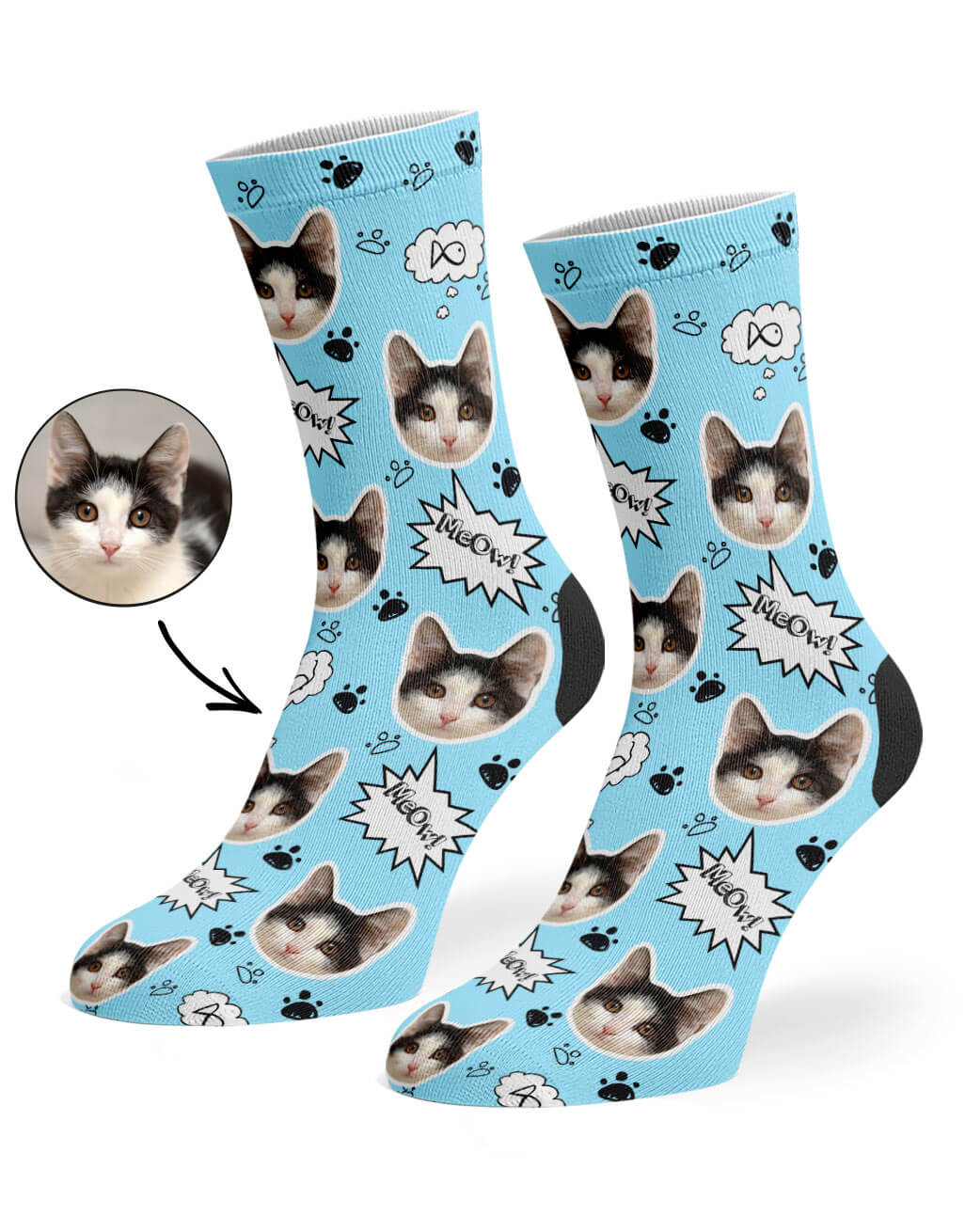 My Cat Meow Personalised Socks