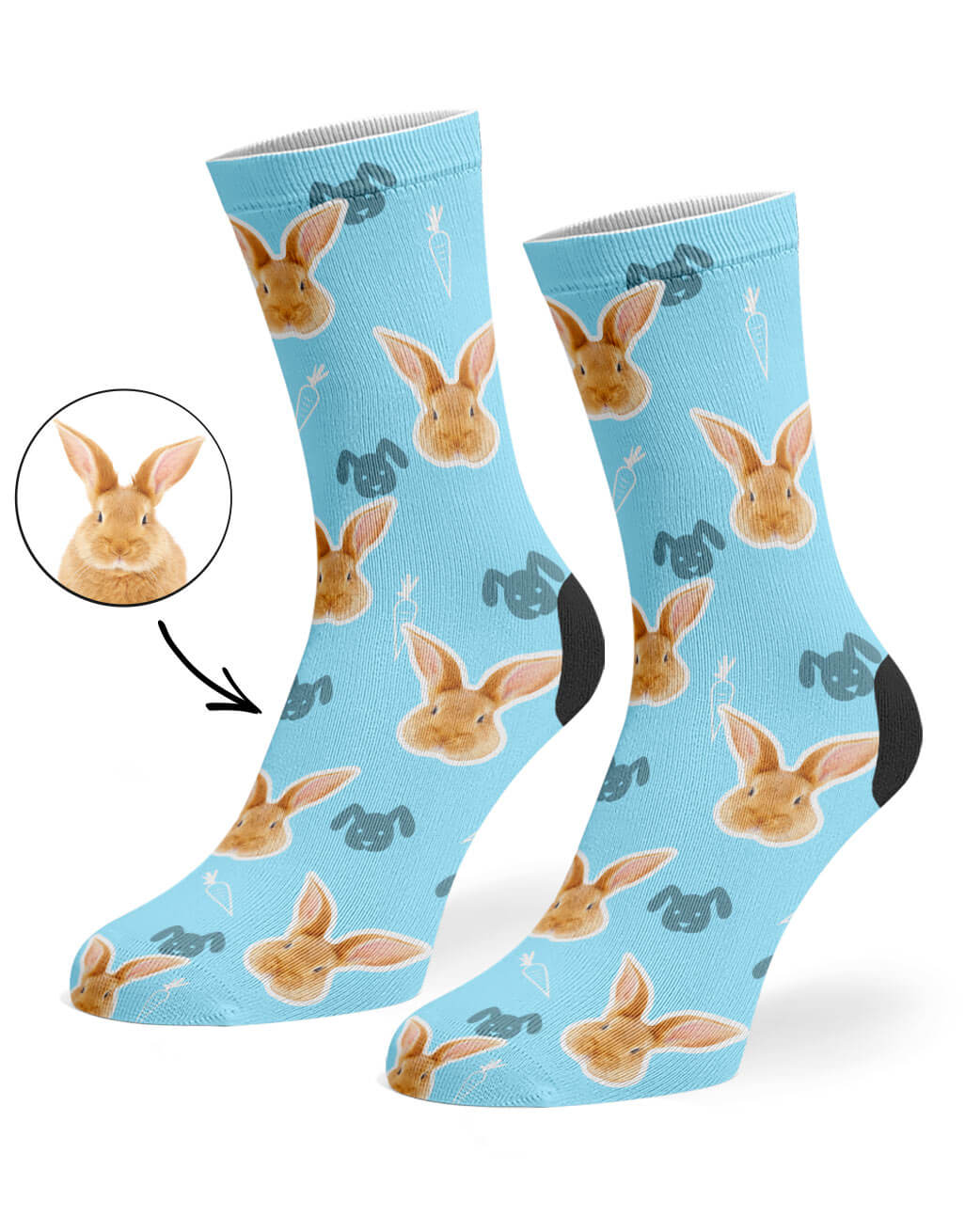 Your Rabbit on Baby Blue Socks