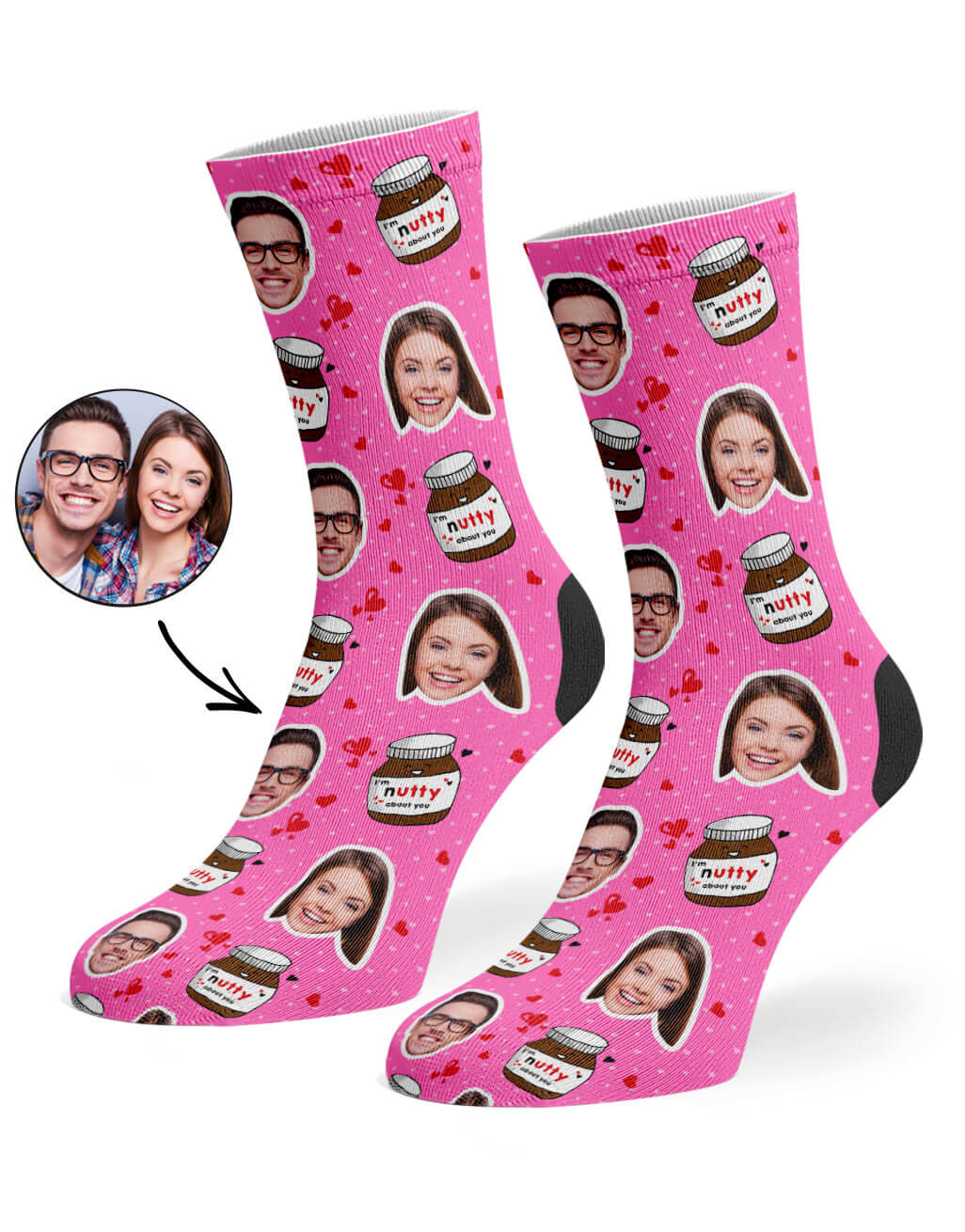 Your Face On Nutty About You Socks