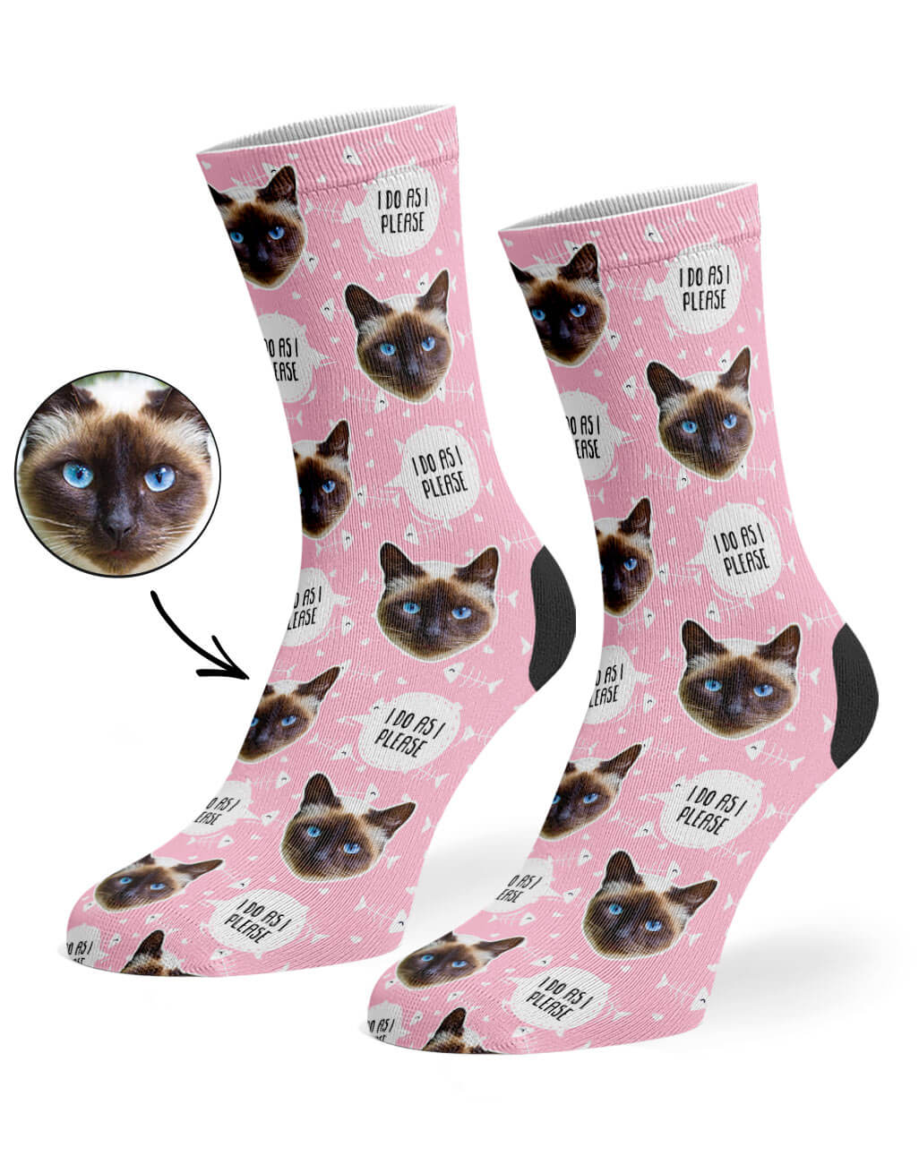 I Do As I Please Socks With Cat Face