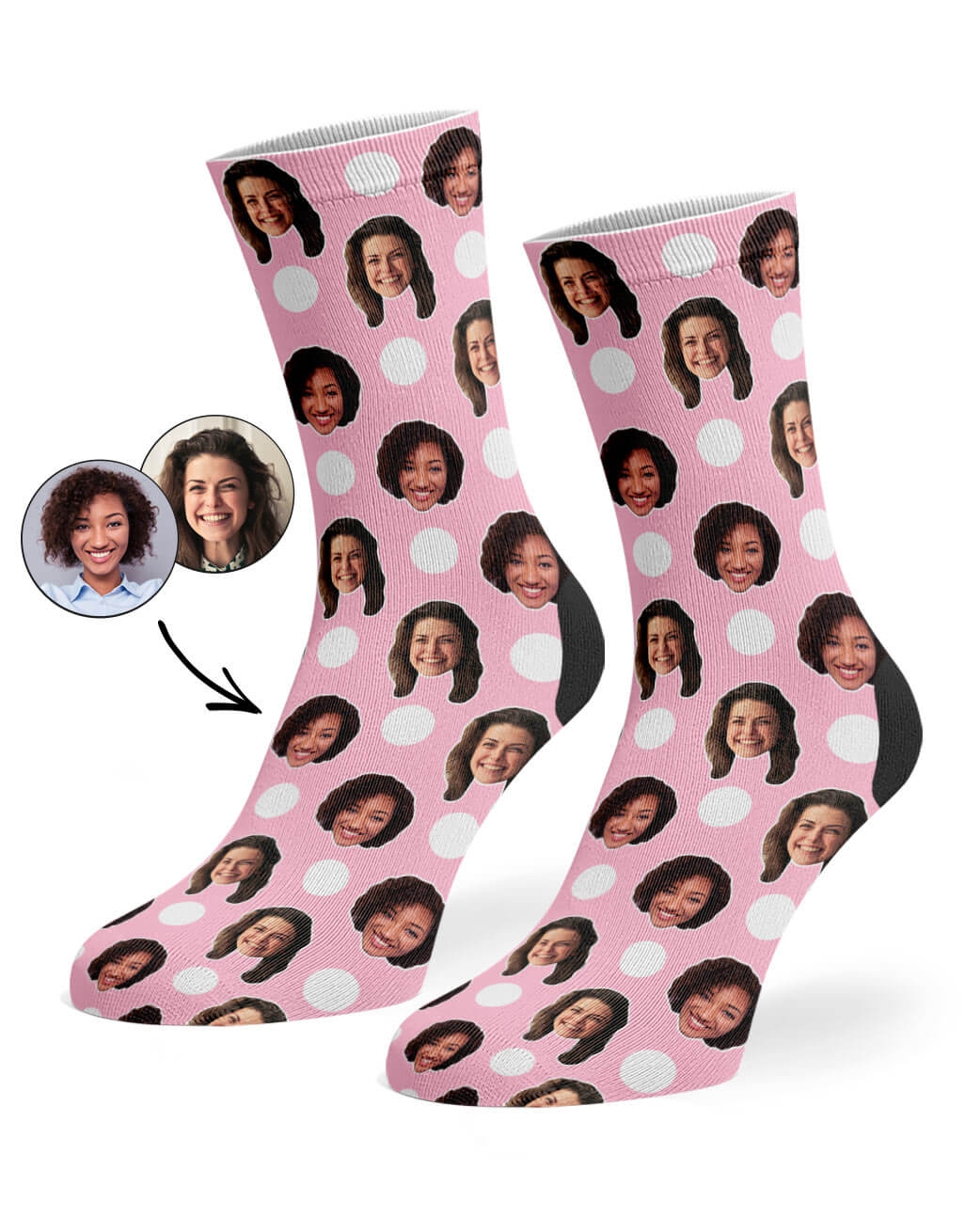 Custom Best Friend Polka Face Socks