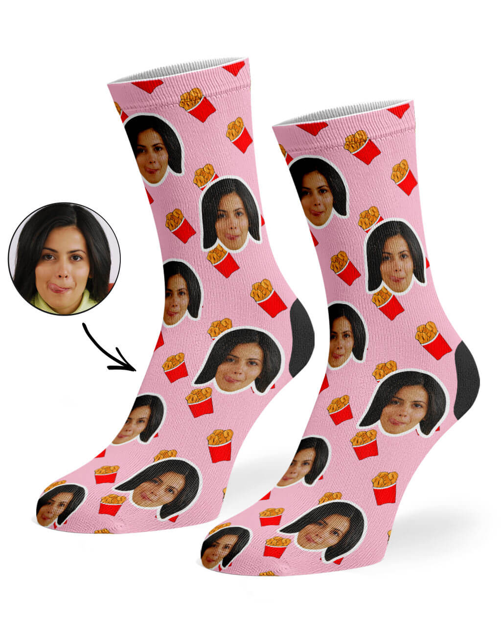 Chicken Nuggets Photo Socks
