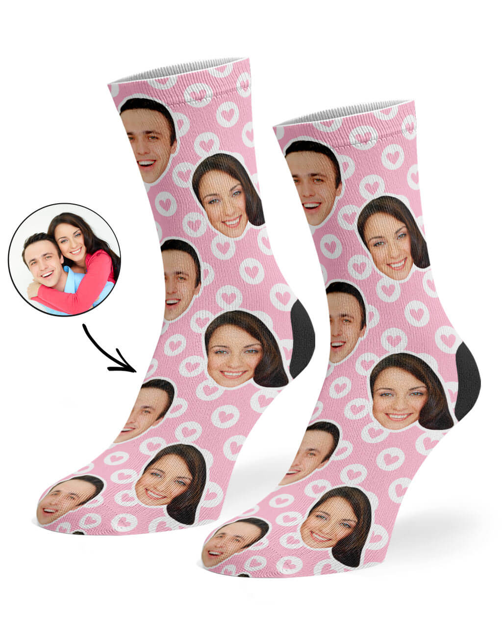 Circle Hearts Photo Socks