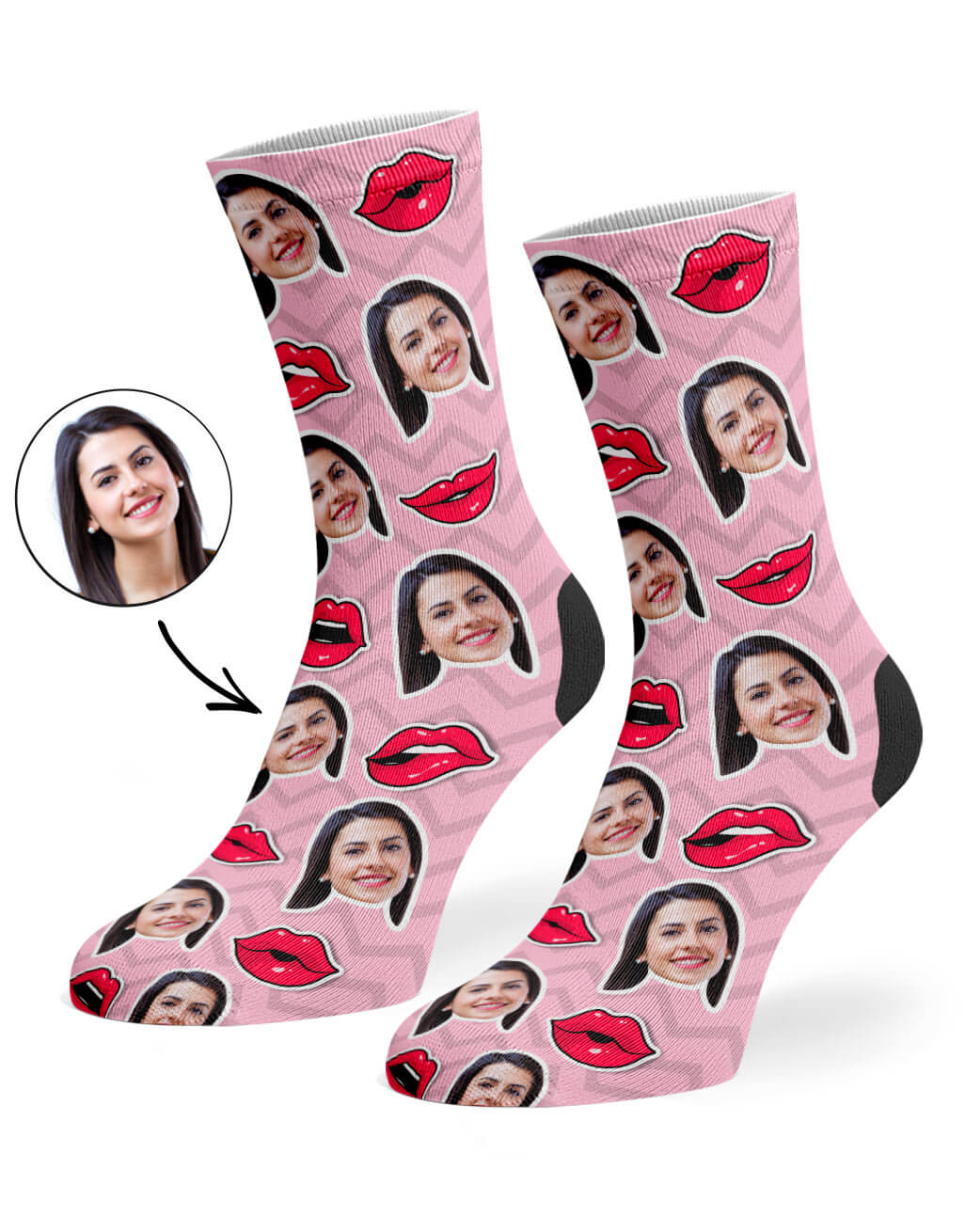 Comic Lips Photo Socks