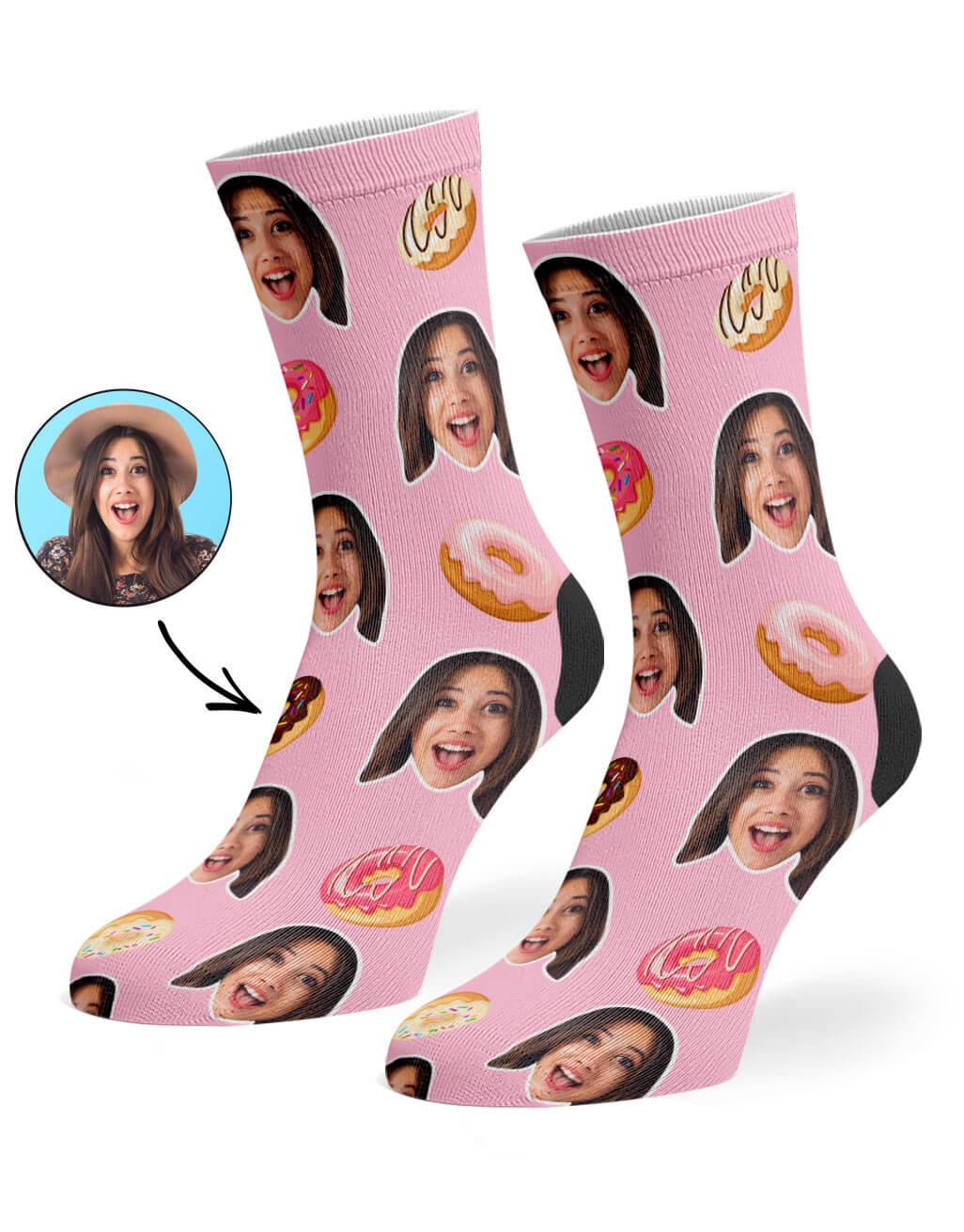 Funny Donut Face Socks