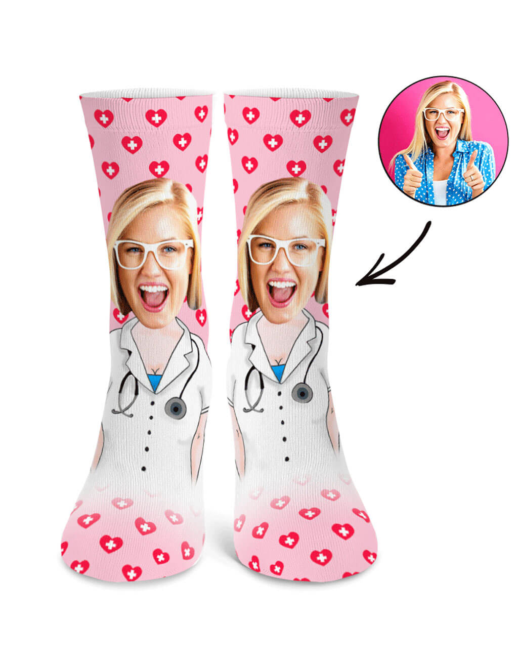 Custom Female Nurse Me Socks