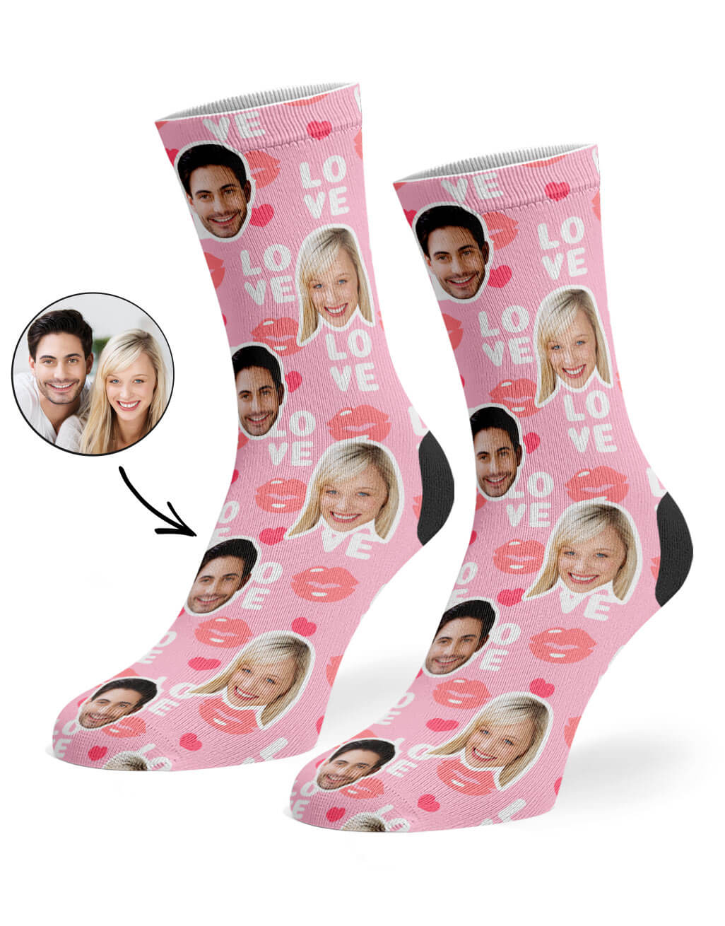 Valentines Day Love Lips Socks