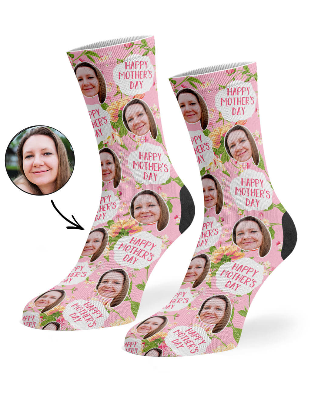 Mother's Day Flower Photo Socks