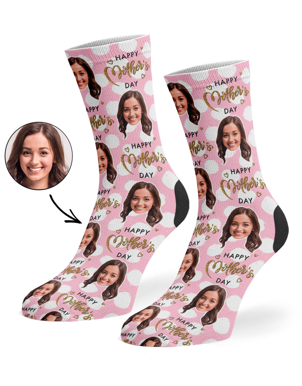 Mother's Day Spotty Photo Socks