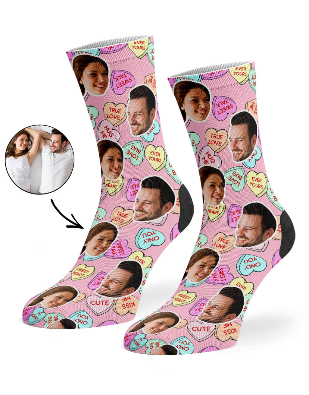 Nice Love Hearts Valentines Socks