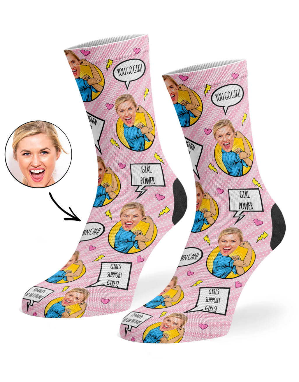 Custom Photo Strong Women Socks