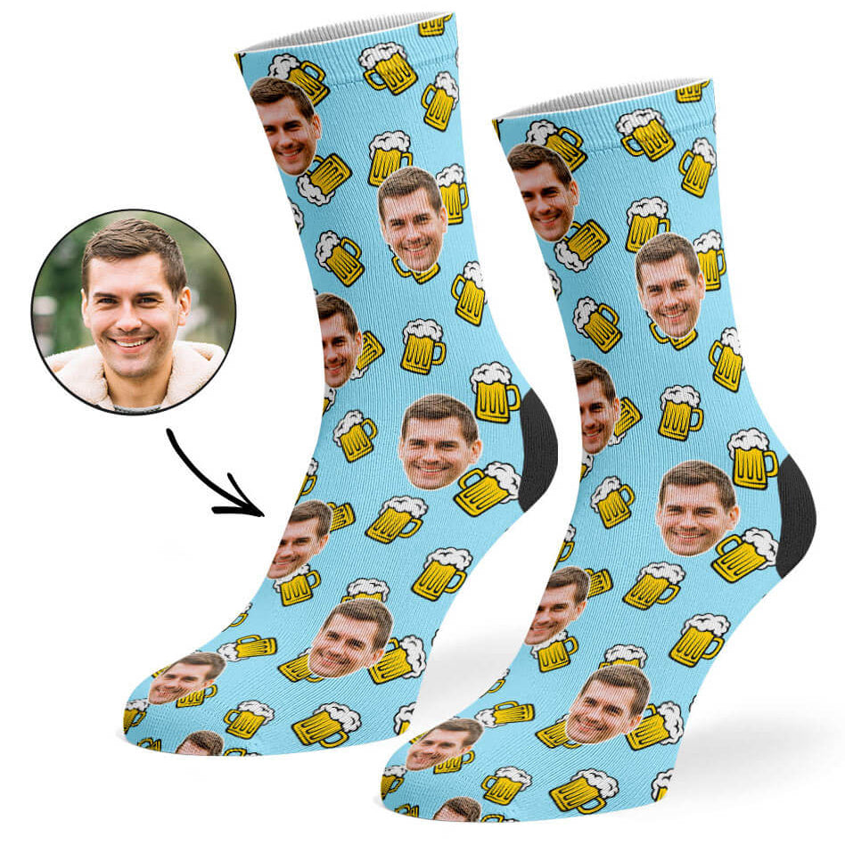 Custom Photo Beer Face Socks