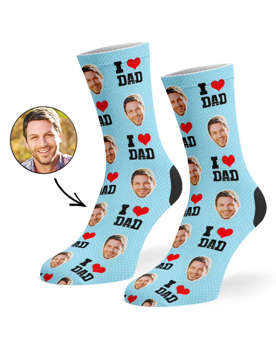 I Love Dad Photo Socks