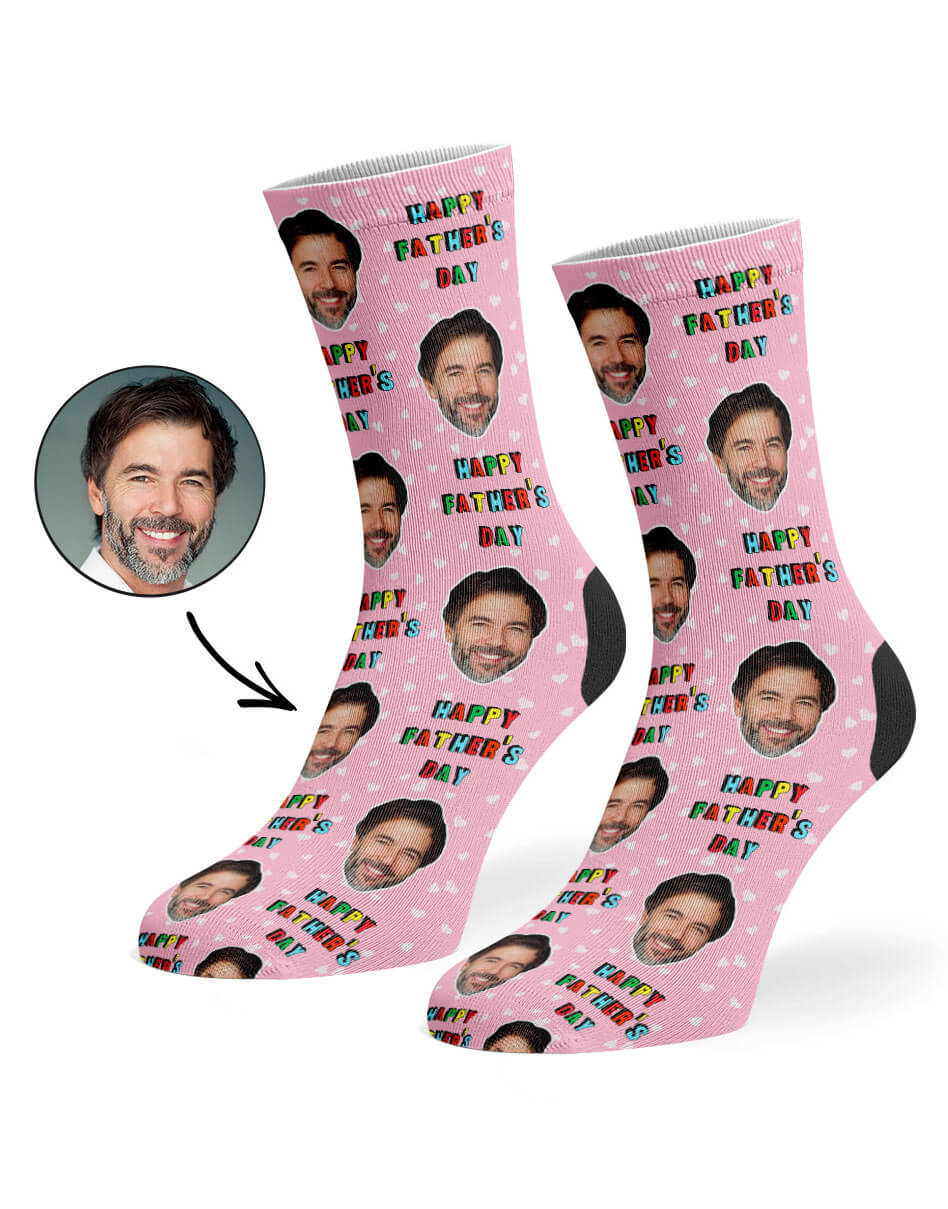 Happy Father's Day Face Photo Socks