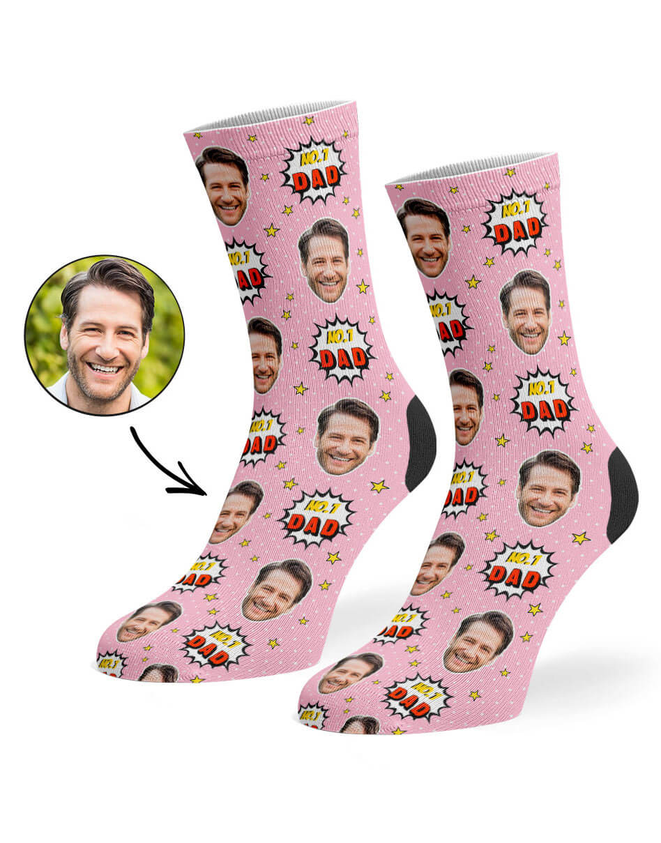 Number 1 Dad Photo Socks