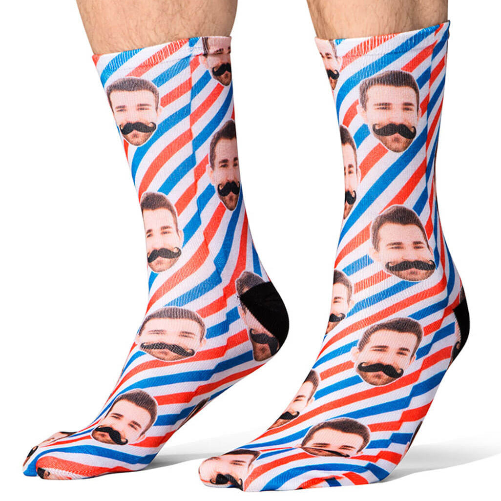 Barber Shop Pattern Socks
