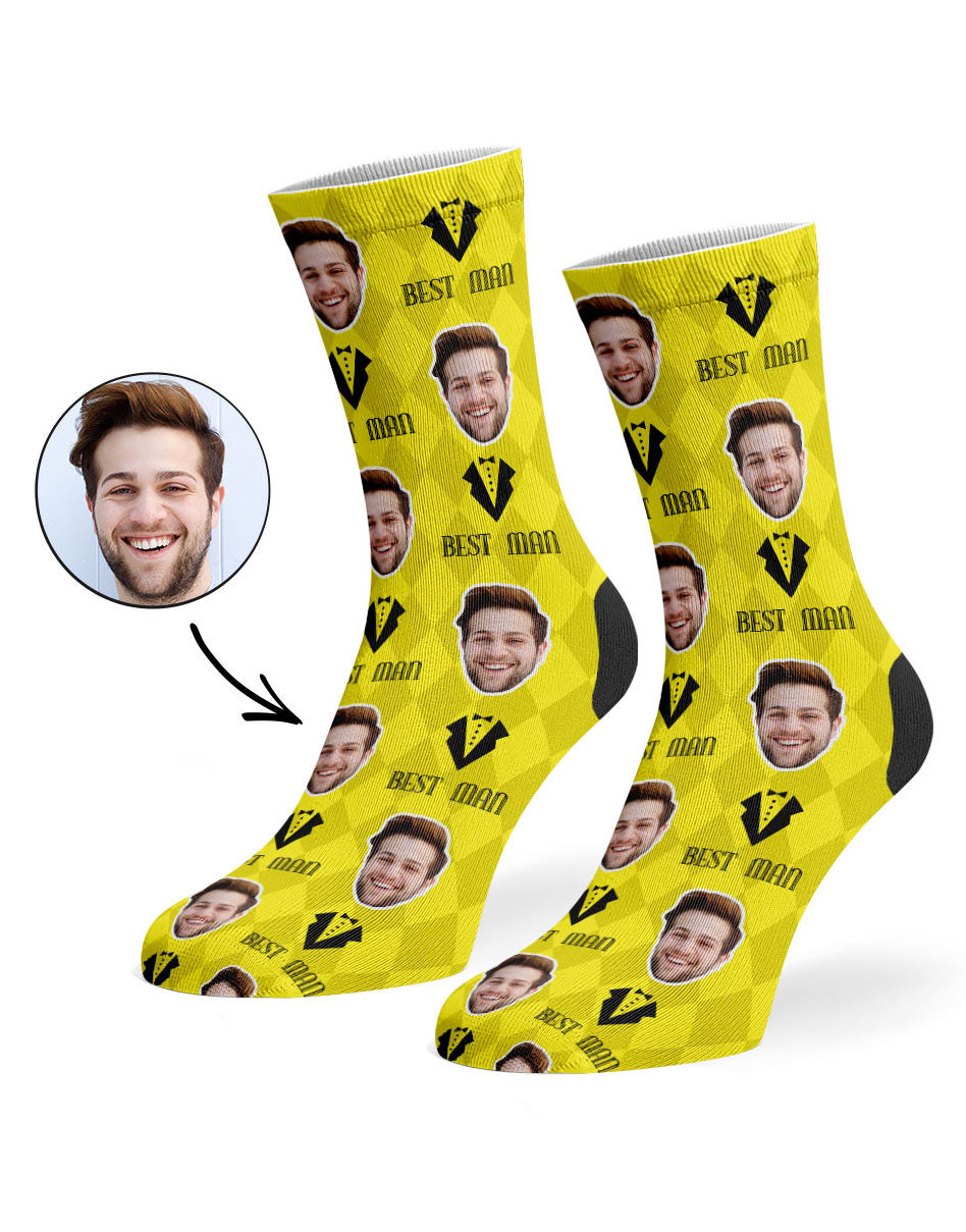 Yellow Best Man Face Socks