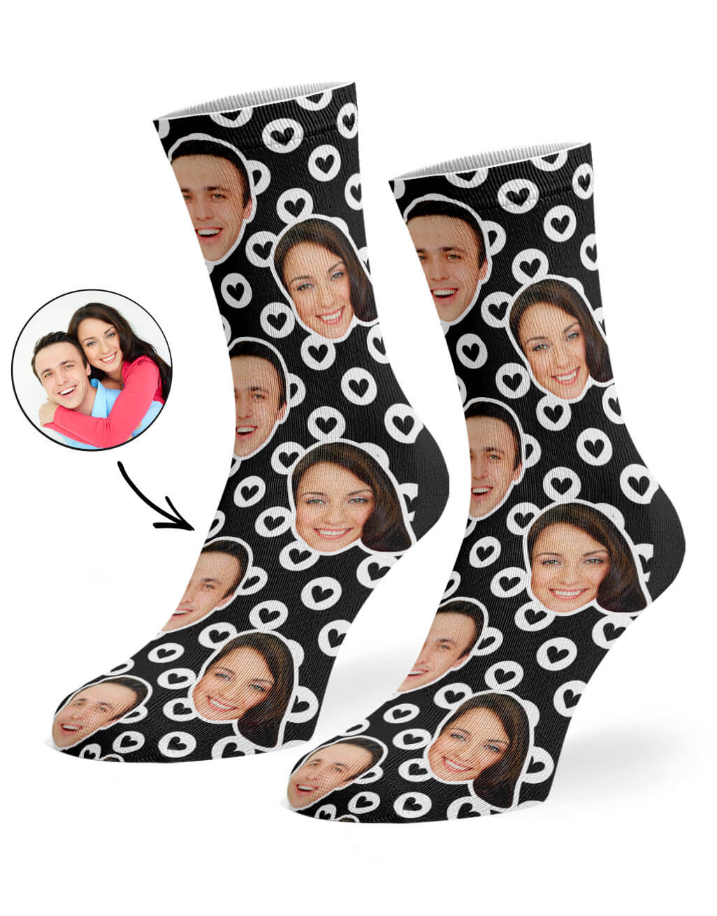 Custom Circle Hearts Socks