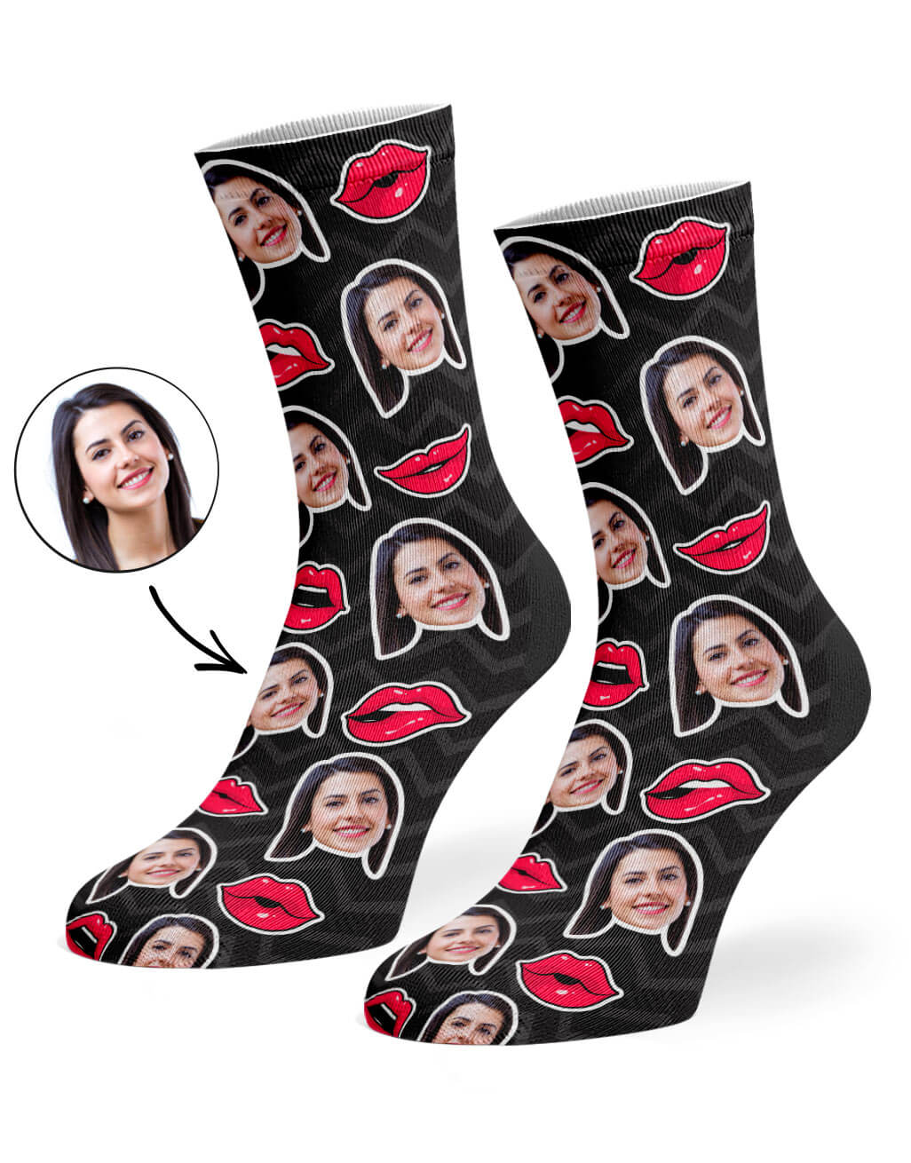 Comic Lips Socks With Your Face On