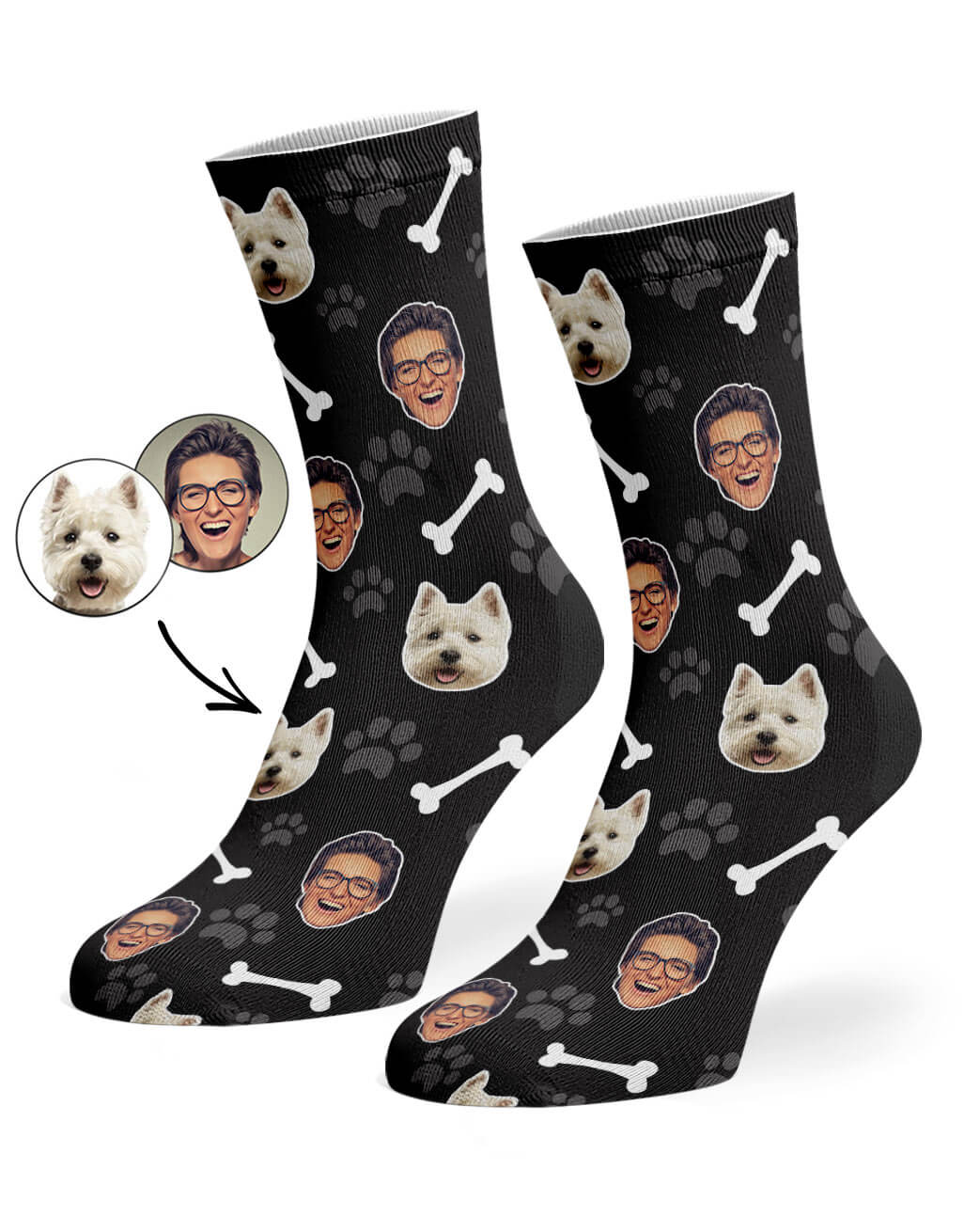 Dog & Owner Socks With Your Own Photos