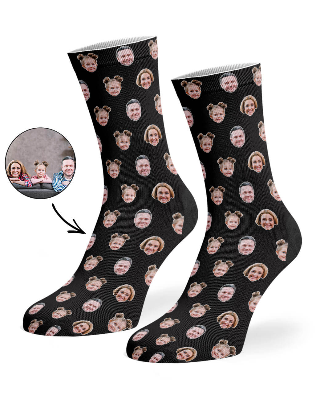 Custom Family Face Pattern Socks