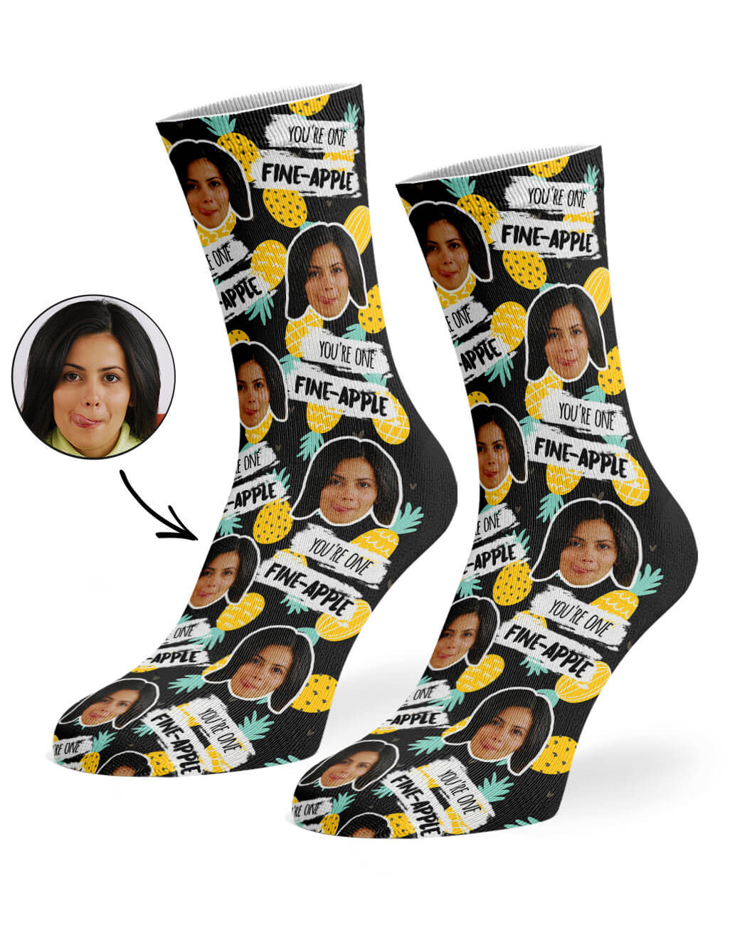 Custom Fine-Apple Face Socks