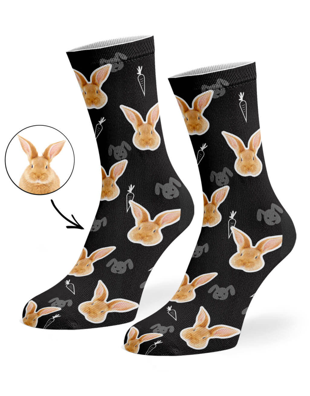 Rabbit on Personalised Socks
