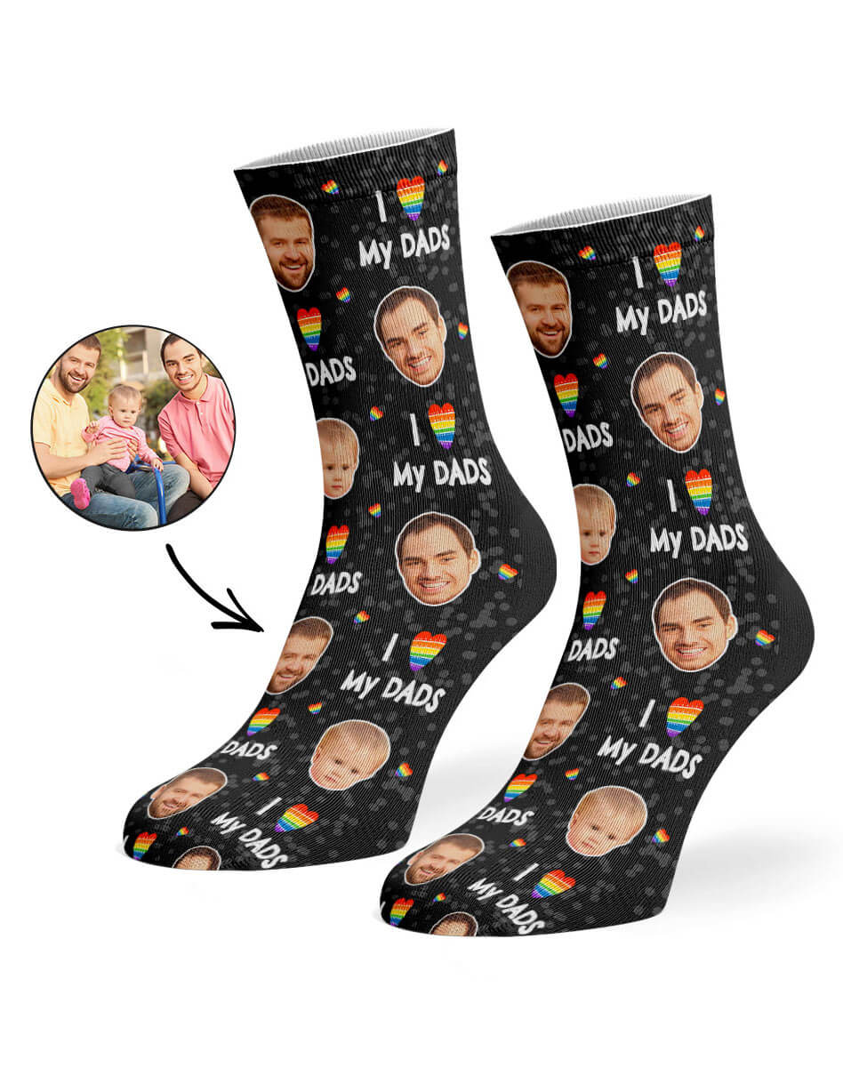 I Love My Dads Custom Photo Socks