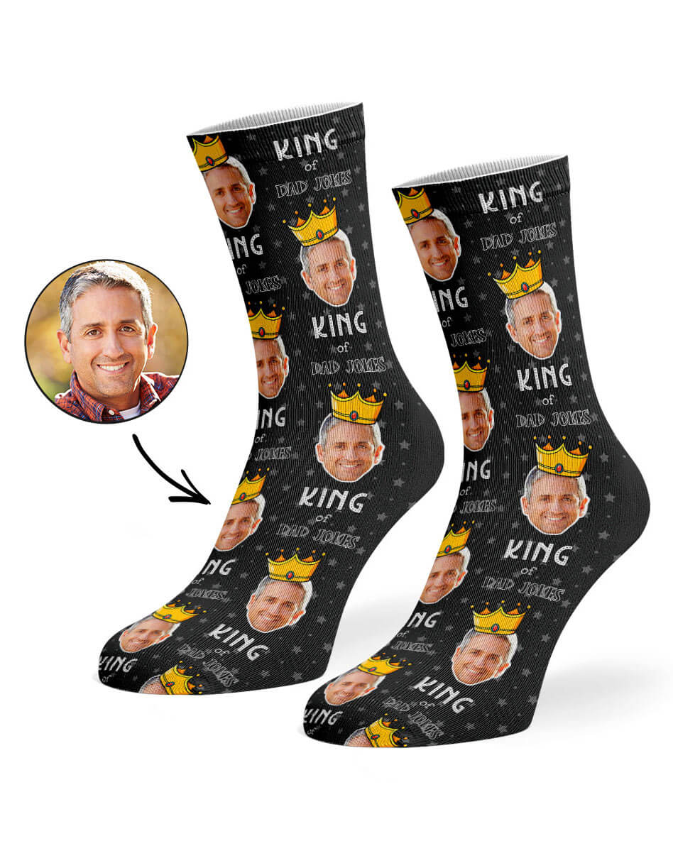 King Of Dad Jokes Photo Socks