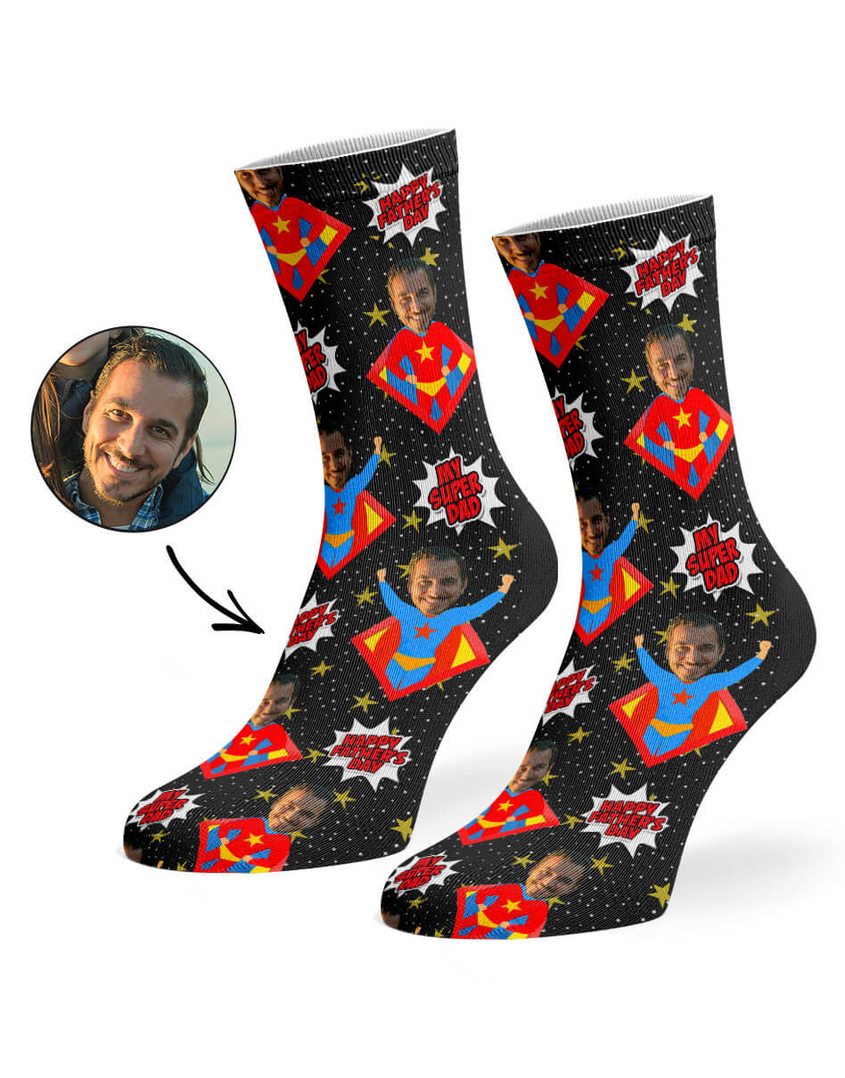 My Super Dad Photo Socks
