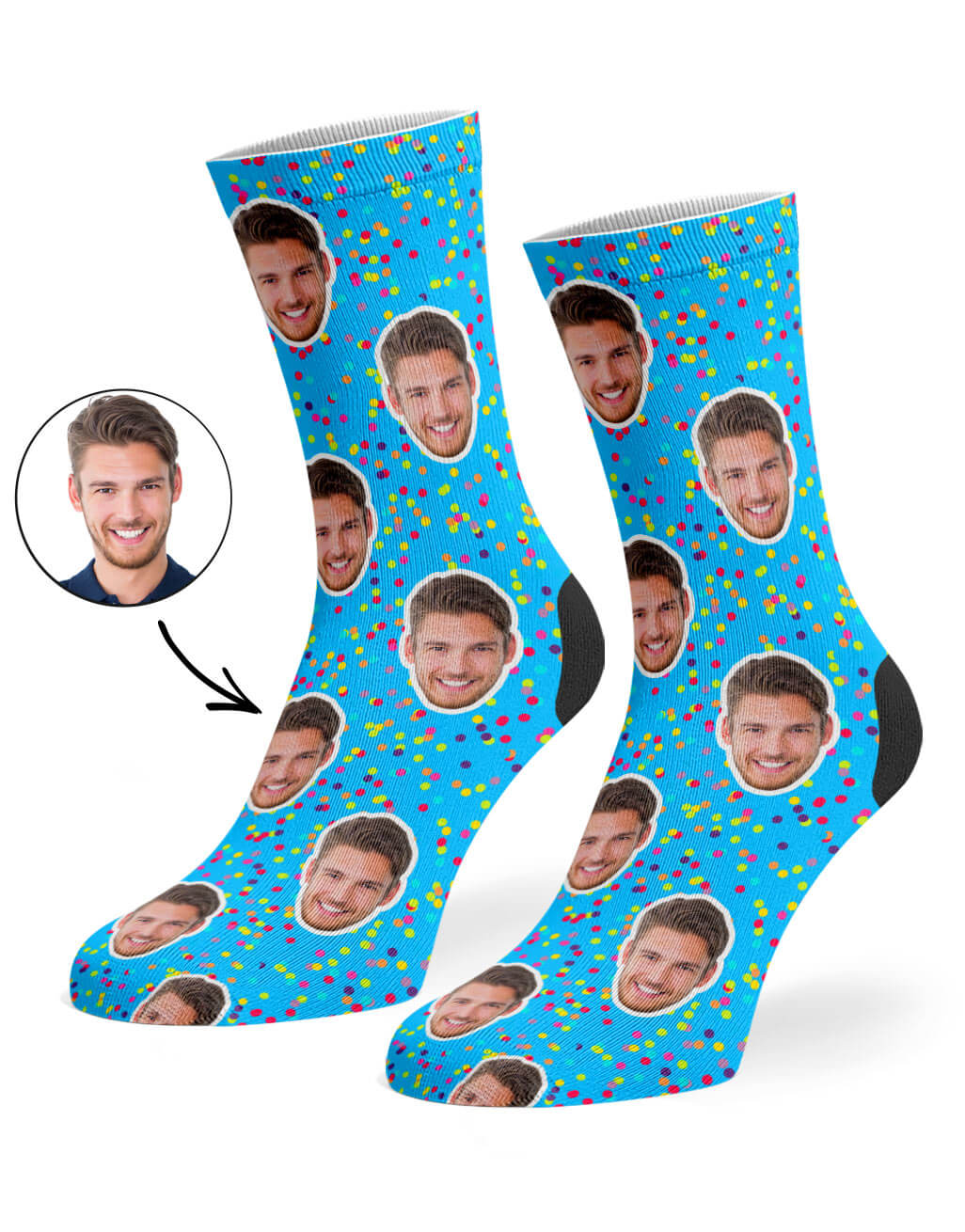 Custom Photo Colourful Spots Socks
