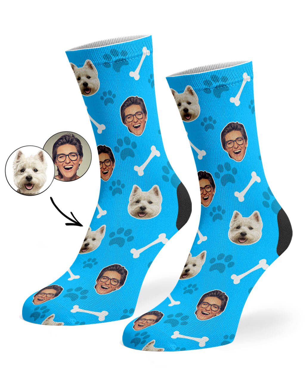 Custom Photo Dog & Owner Socks