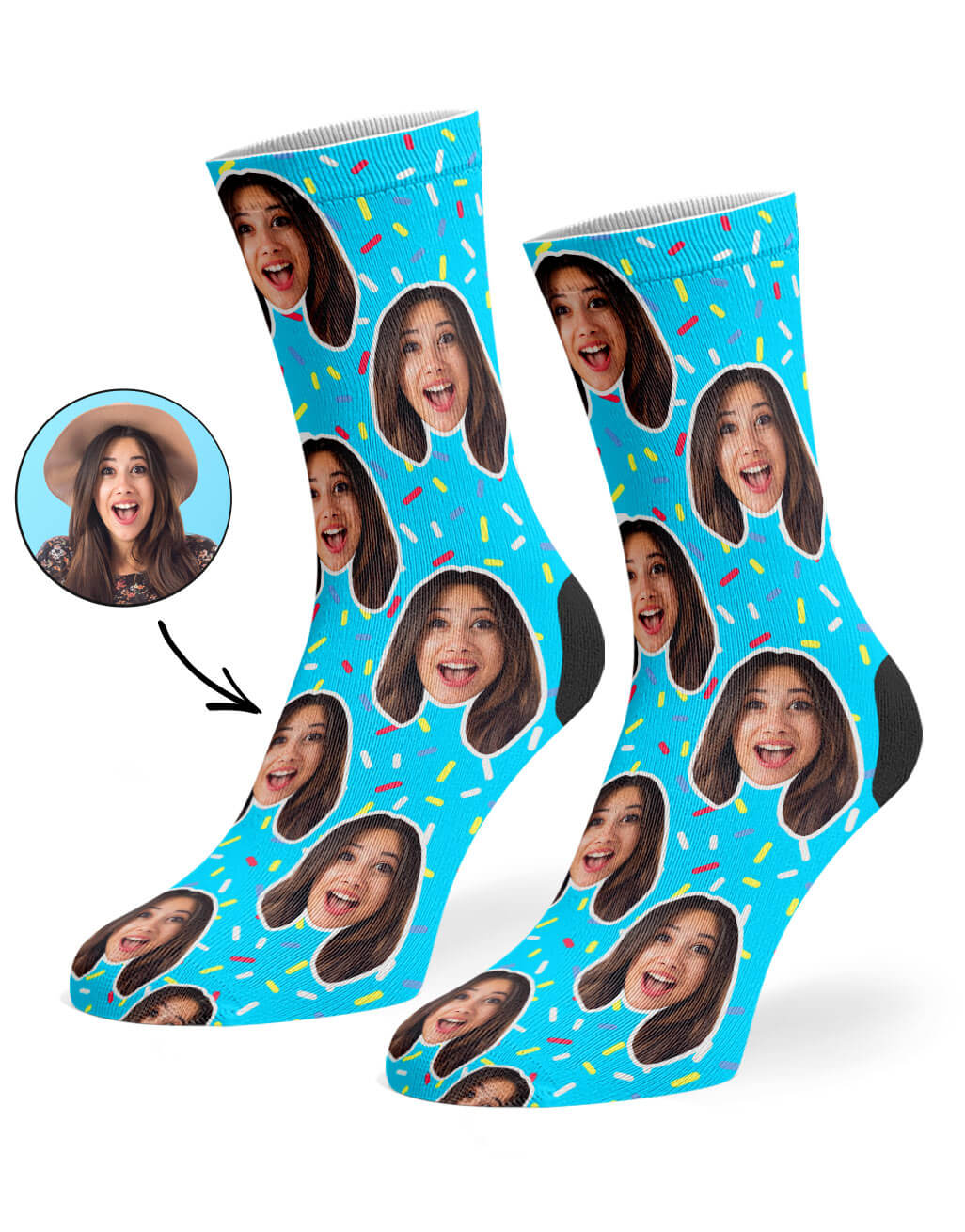 Donut Sprinkles Socks With Your Face On
