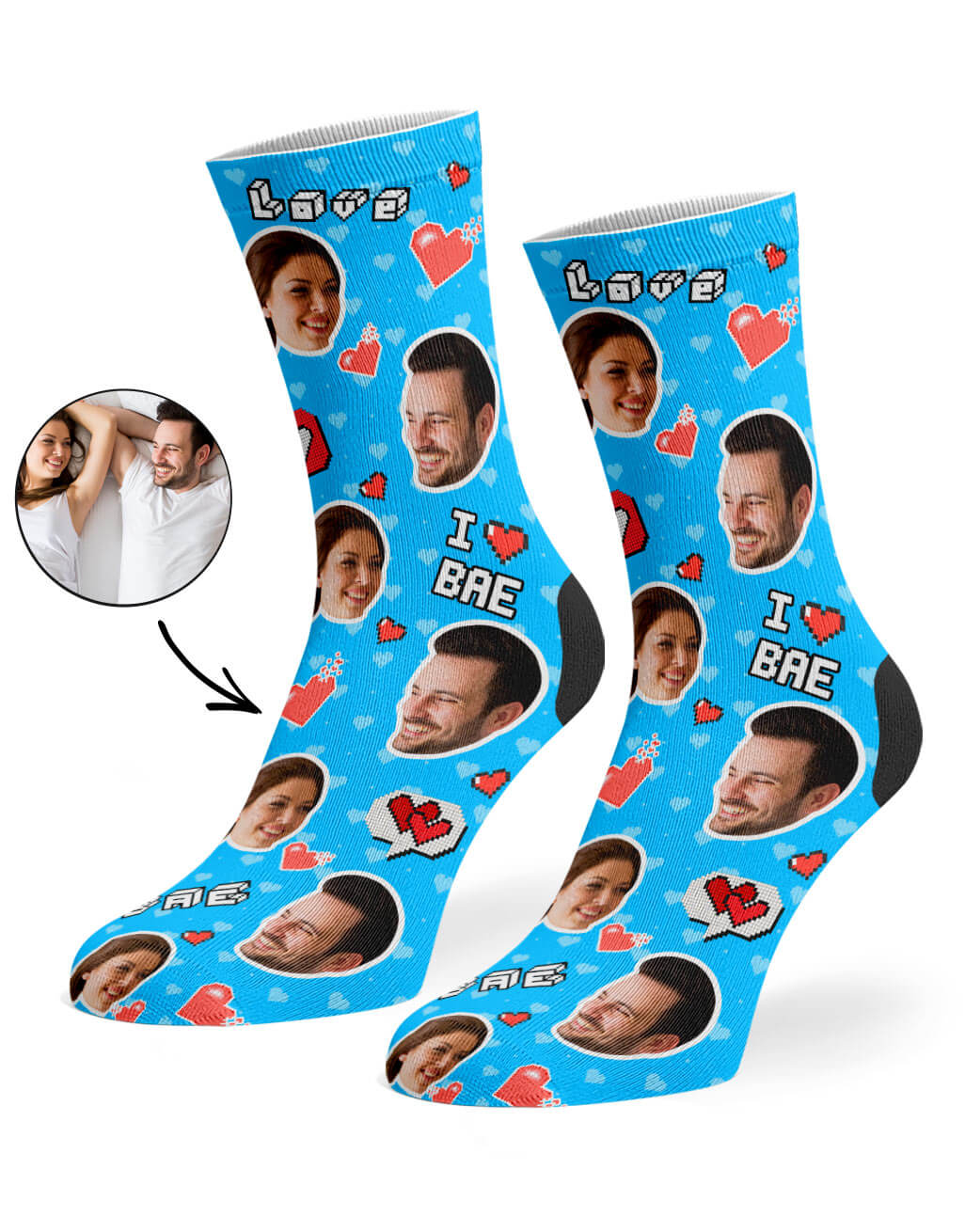 Valentines I Love Bae Socks