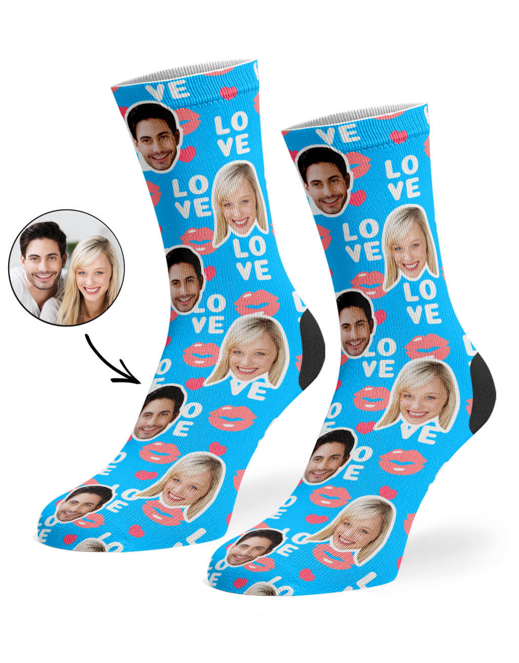 Love Lips Valentines Socks