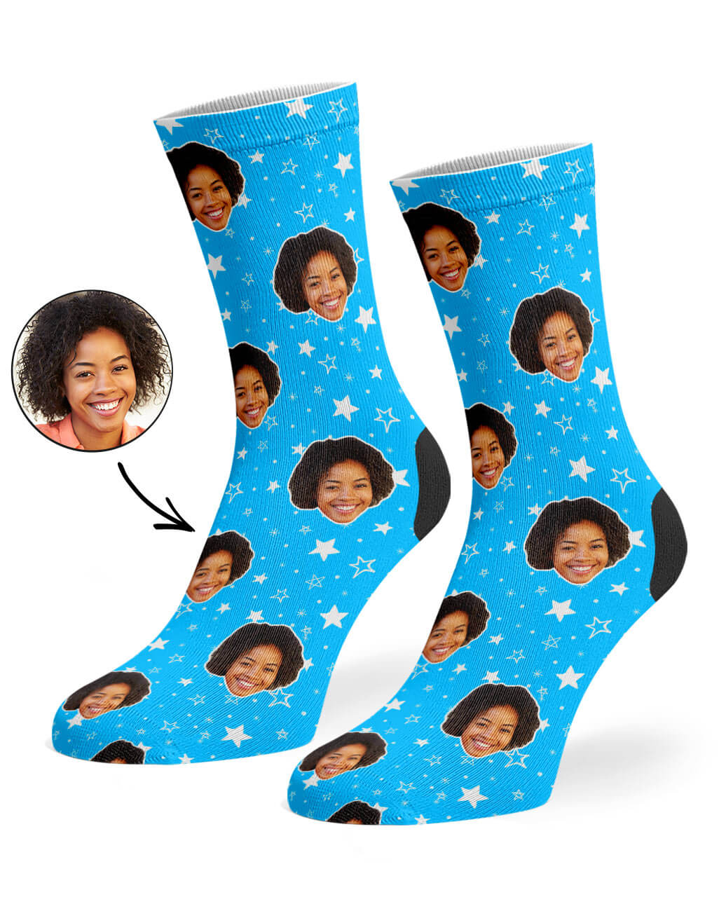 Star Pattern Face Socks