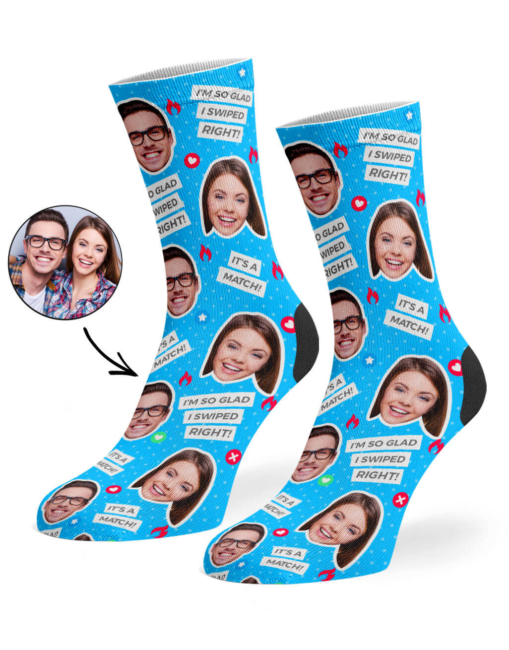 Tinder Socks With Photo On