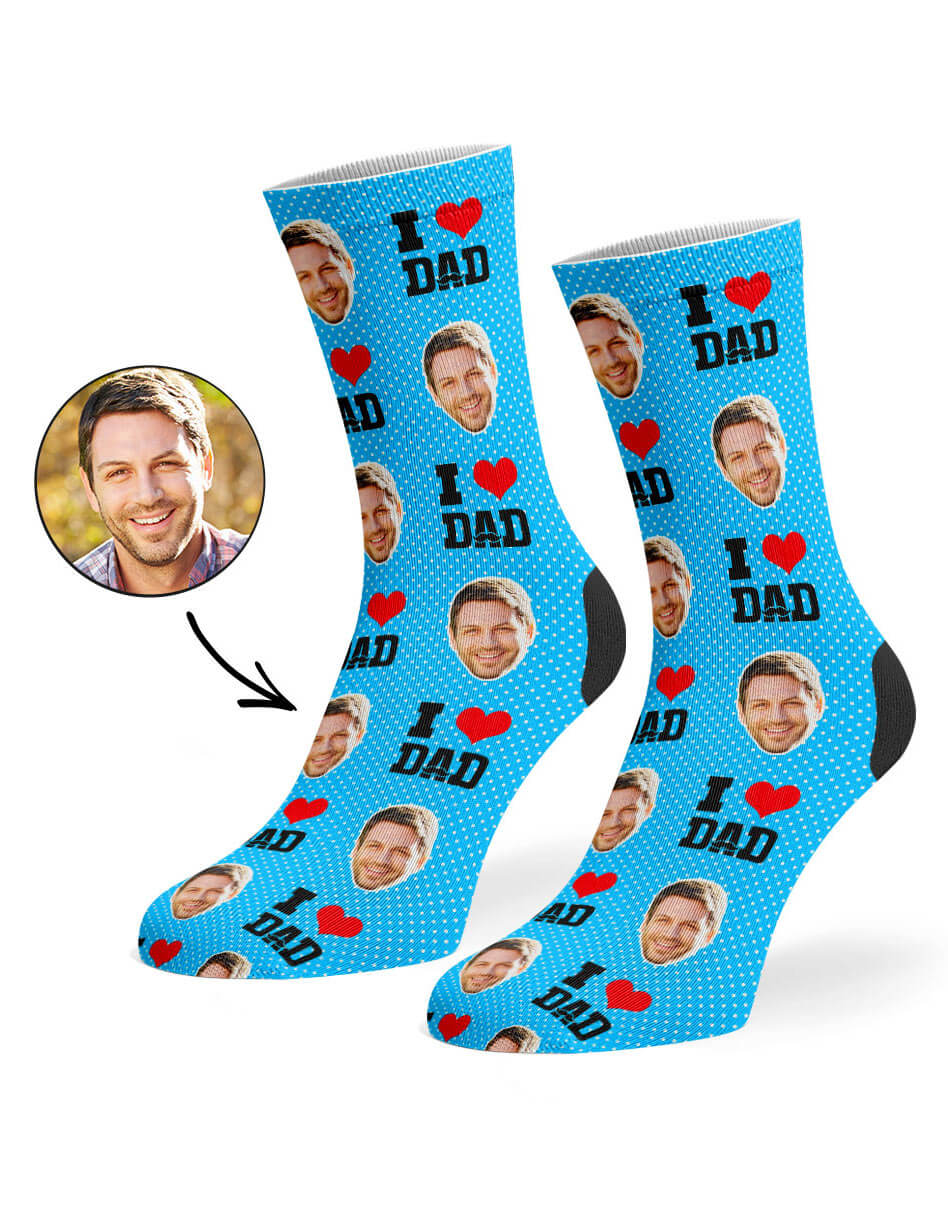 I Love Dad Socks With His Face On