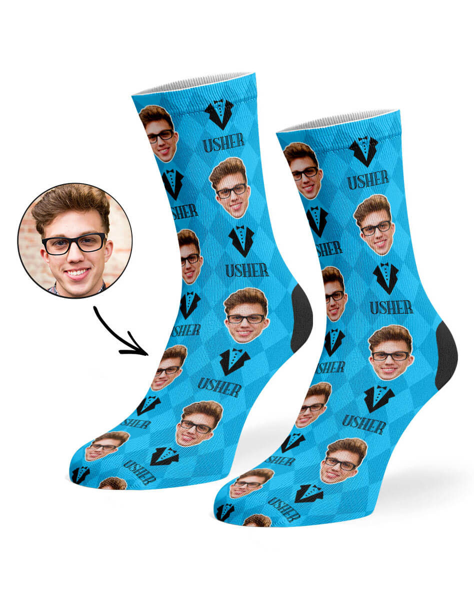 Usher Socks With Their Photo On