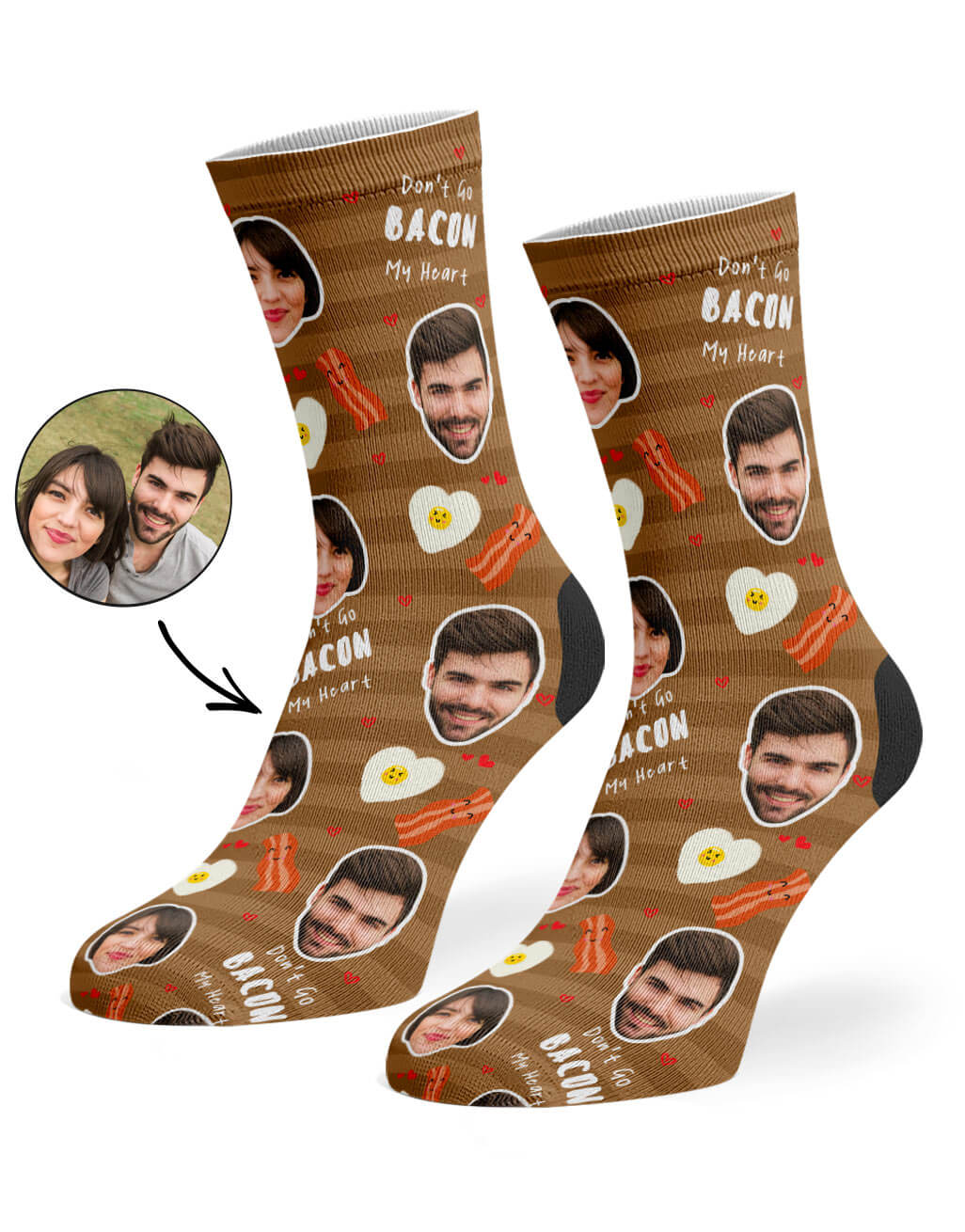 Your Face On Don't Go Bacon My Heart Socks