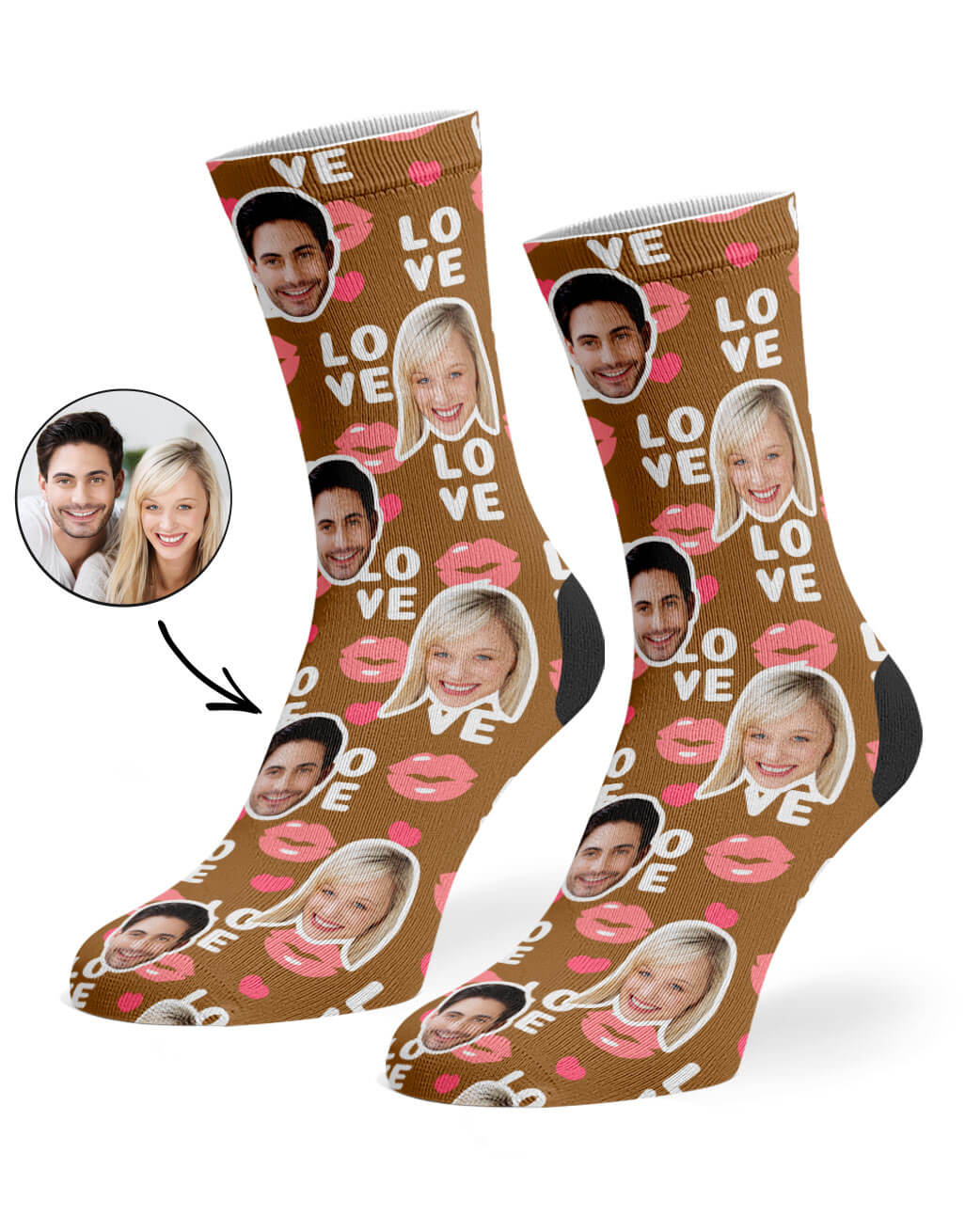 Love Lips Socks With Faces On