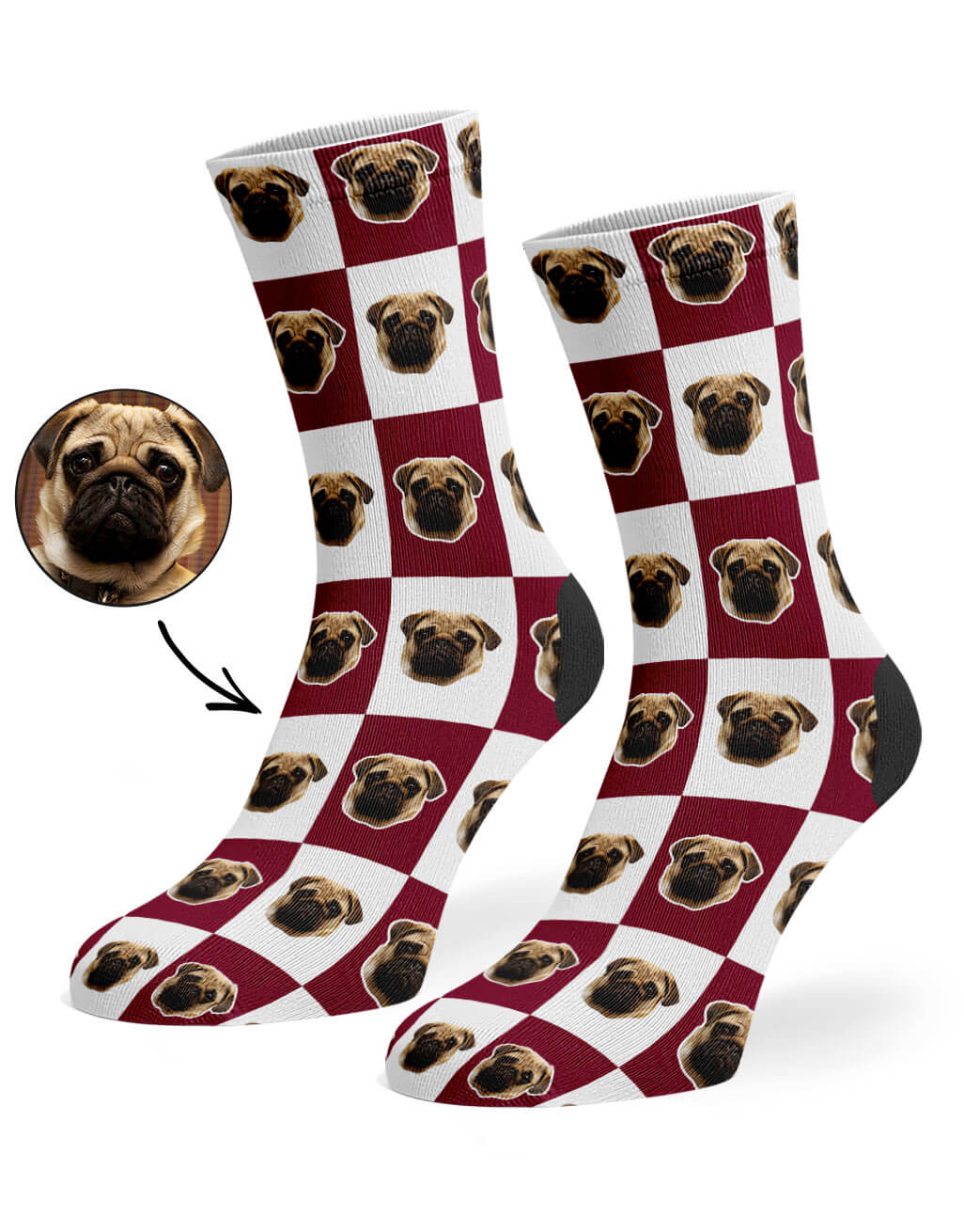Customisable Chequered Dog Socks