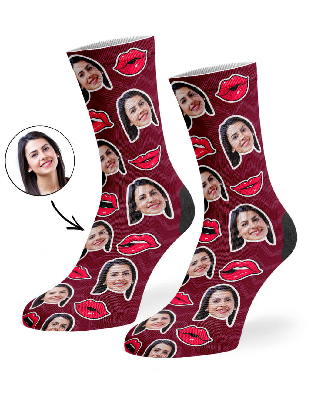 Comic Lips Valentines Socks