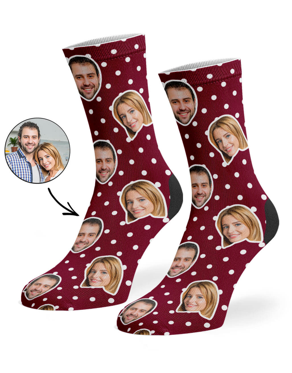 Polka Dot Face Socks Gift