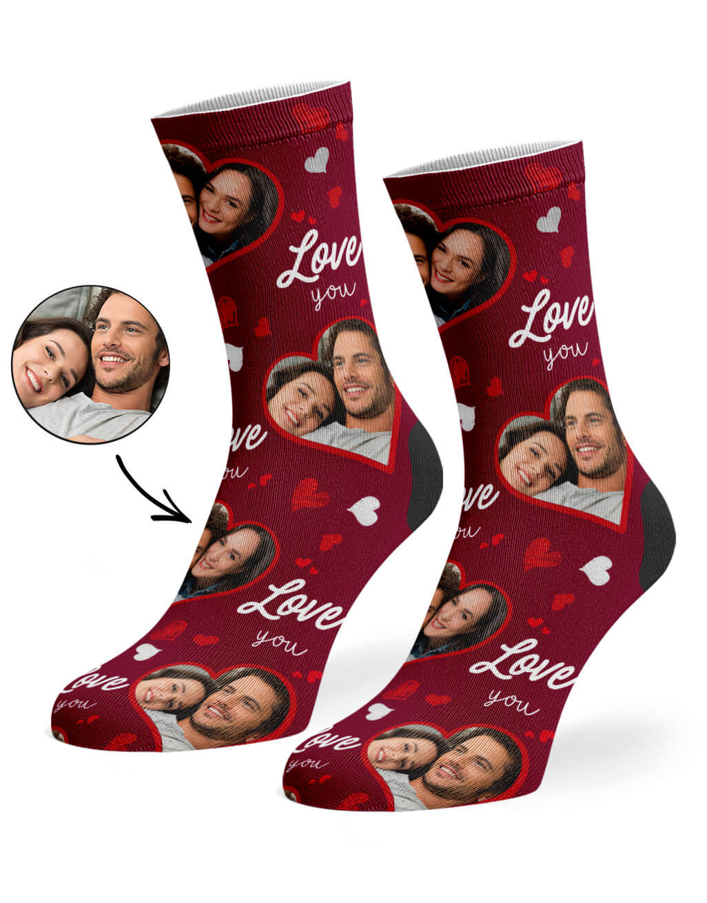 Heart Photo Collage Photo Socks