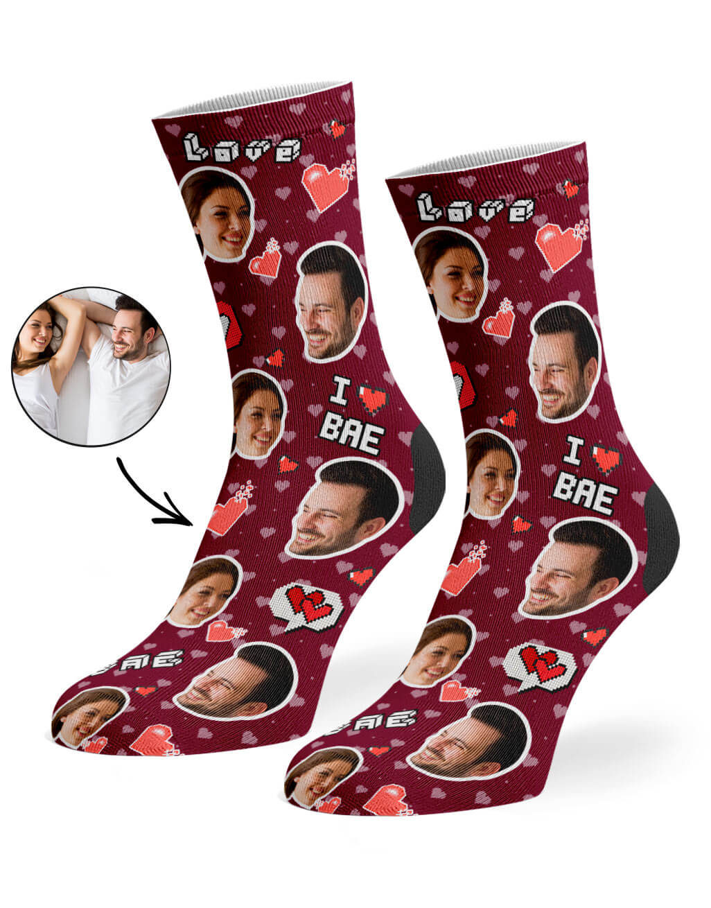 I Love Bae Socks Valentines Day Gift