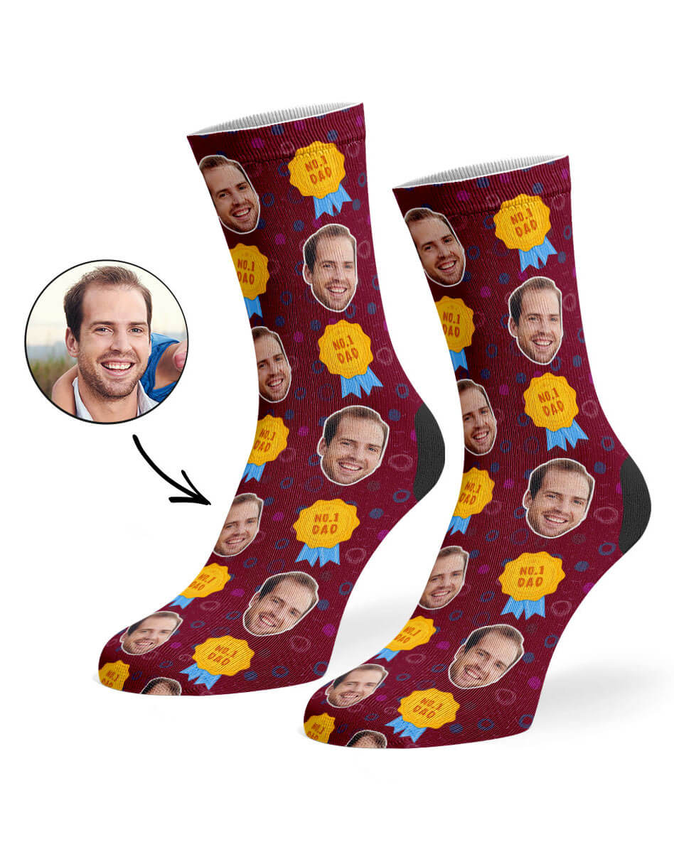Burgundy Number One Dad Socks